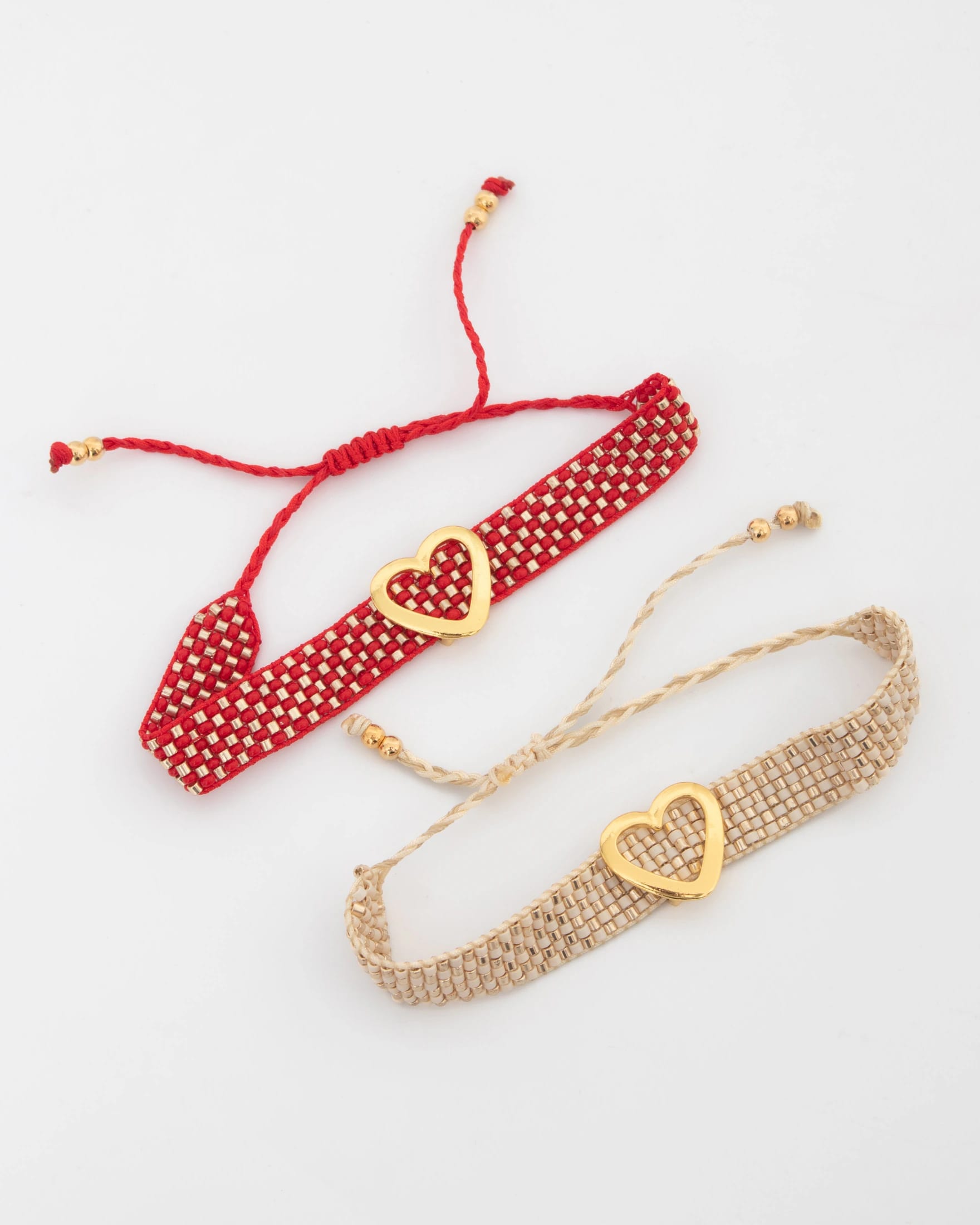 Pulsera Tejida Corazón + Aretes - imagen 2