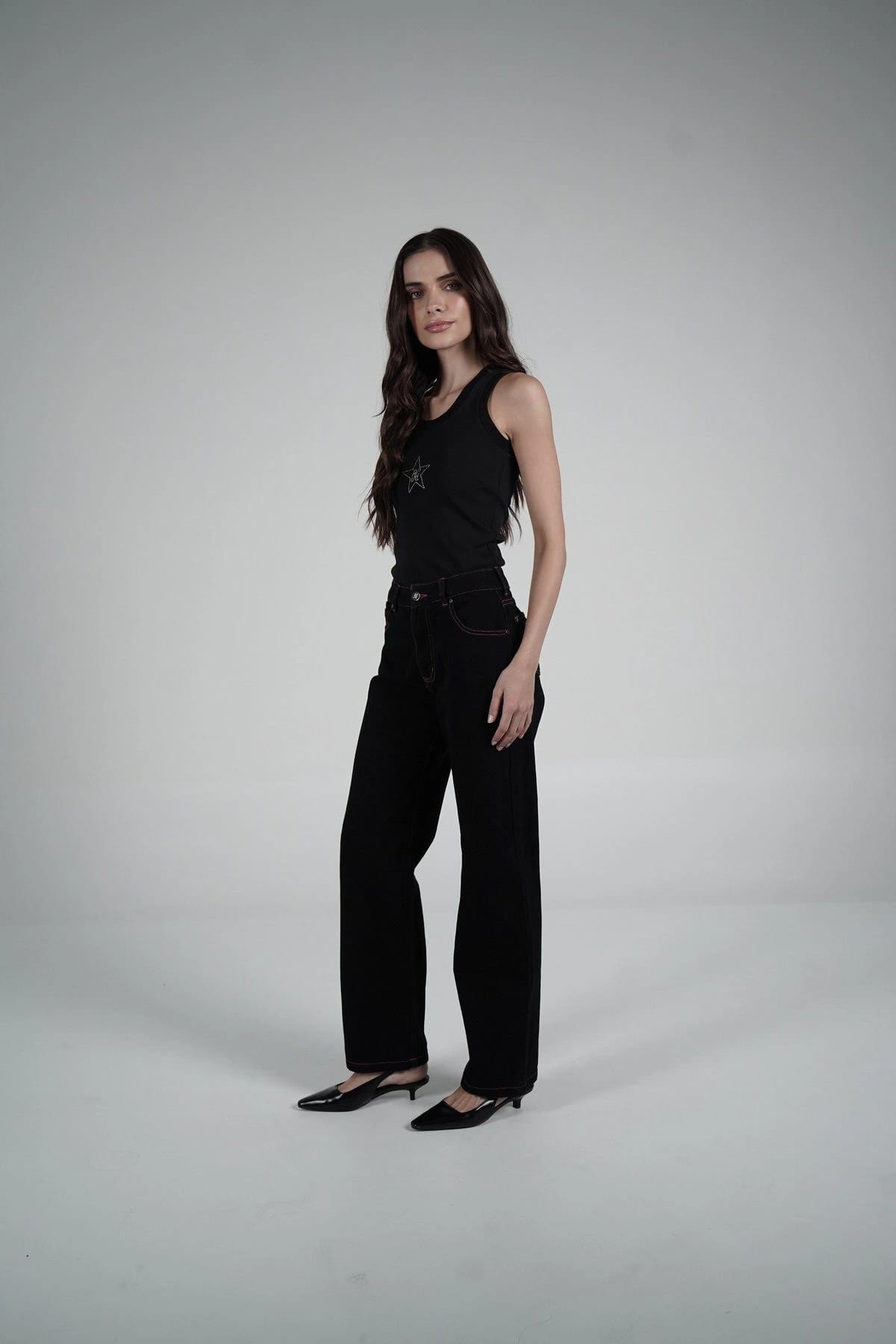Fucsia Double Star Jeans - imagen 2