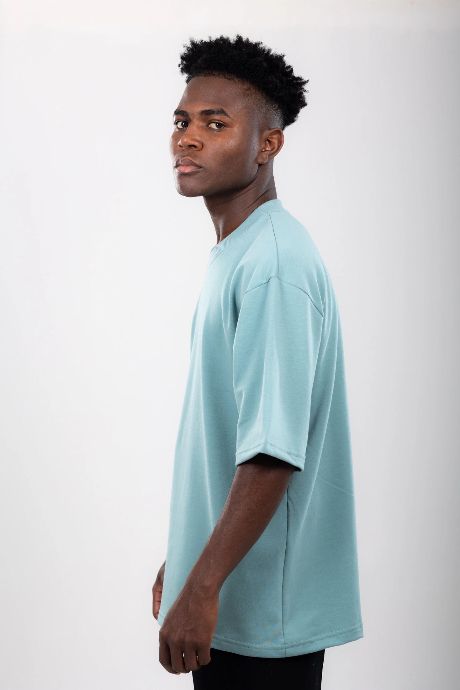 CAMISETA GRIS VERDOSO 14083 OVERSIZE BASICA SVG - imagen 5