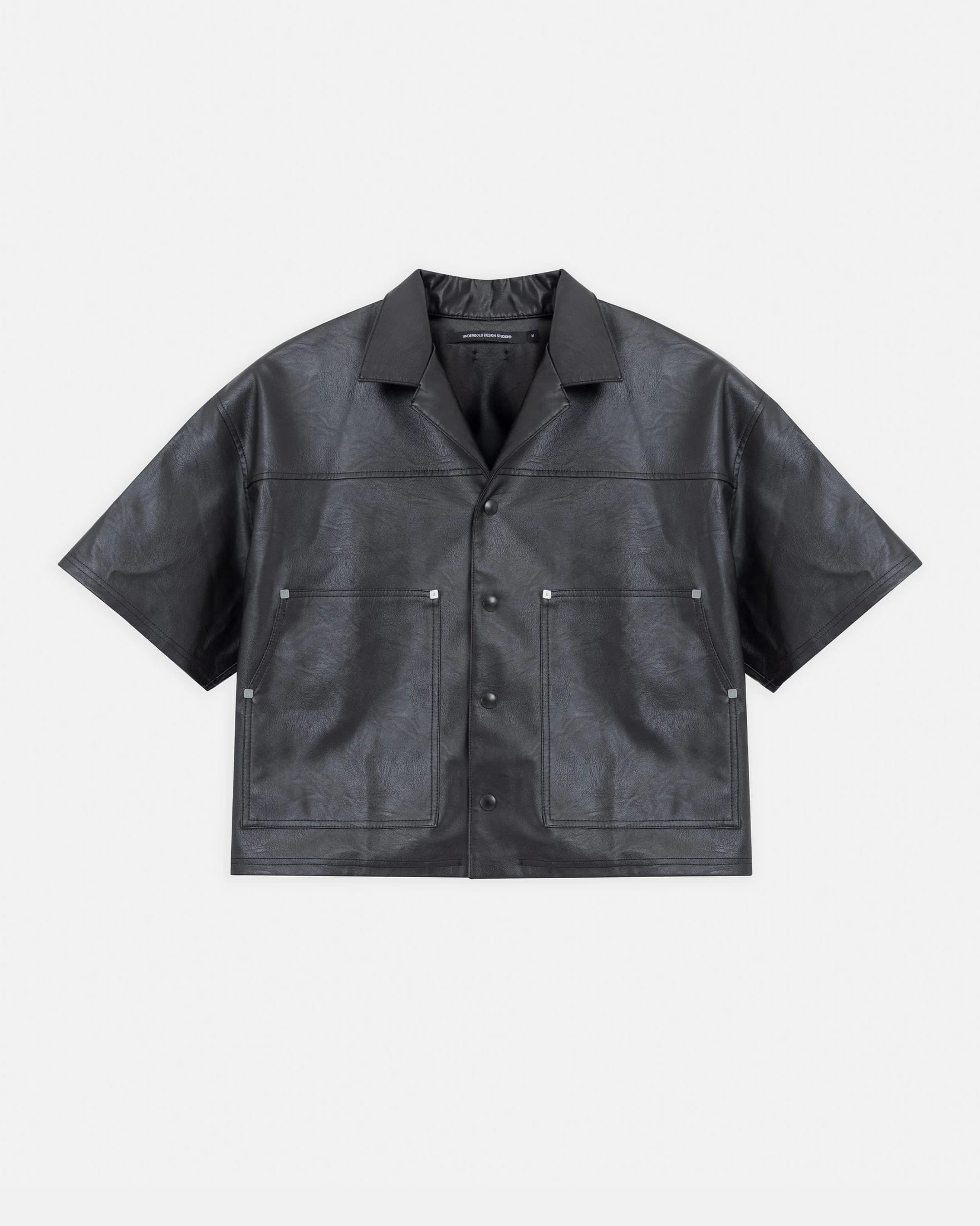 Capsule Basic Pleather Boxy Fit Shirt Black - imagen 1
