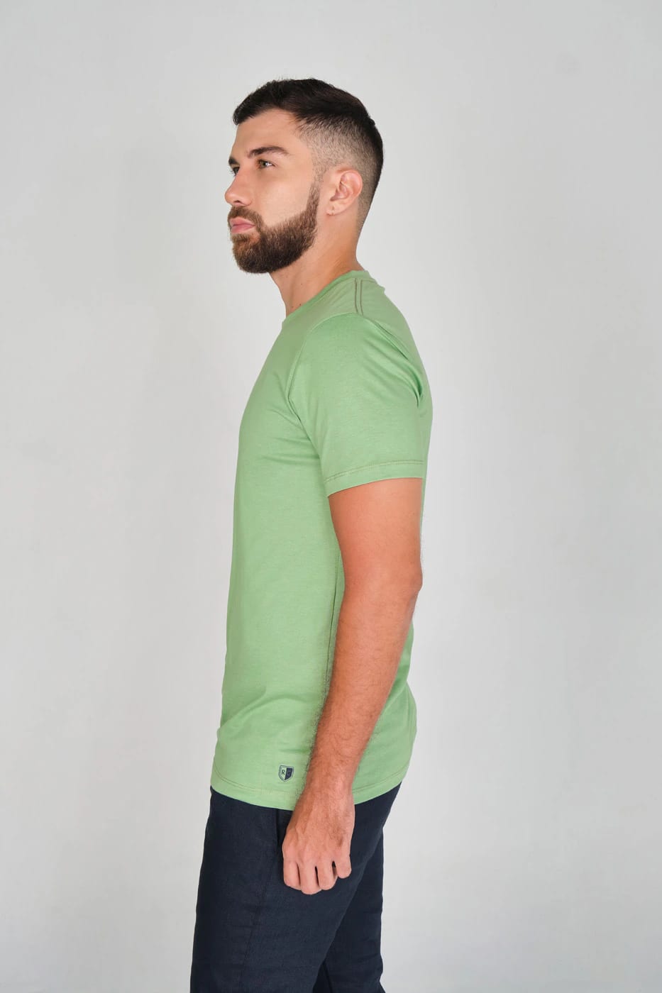 T-shirt Slim Fit 100% Algodón Verde Claro - imagen 8