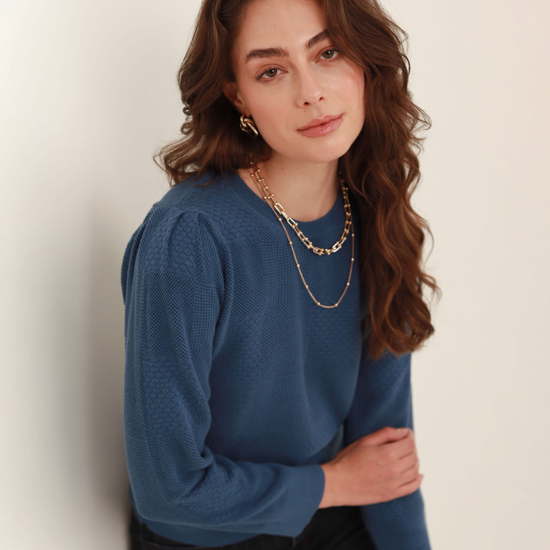 Sweater cuello redondo manga larga en jacquard - imagen 11