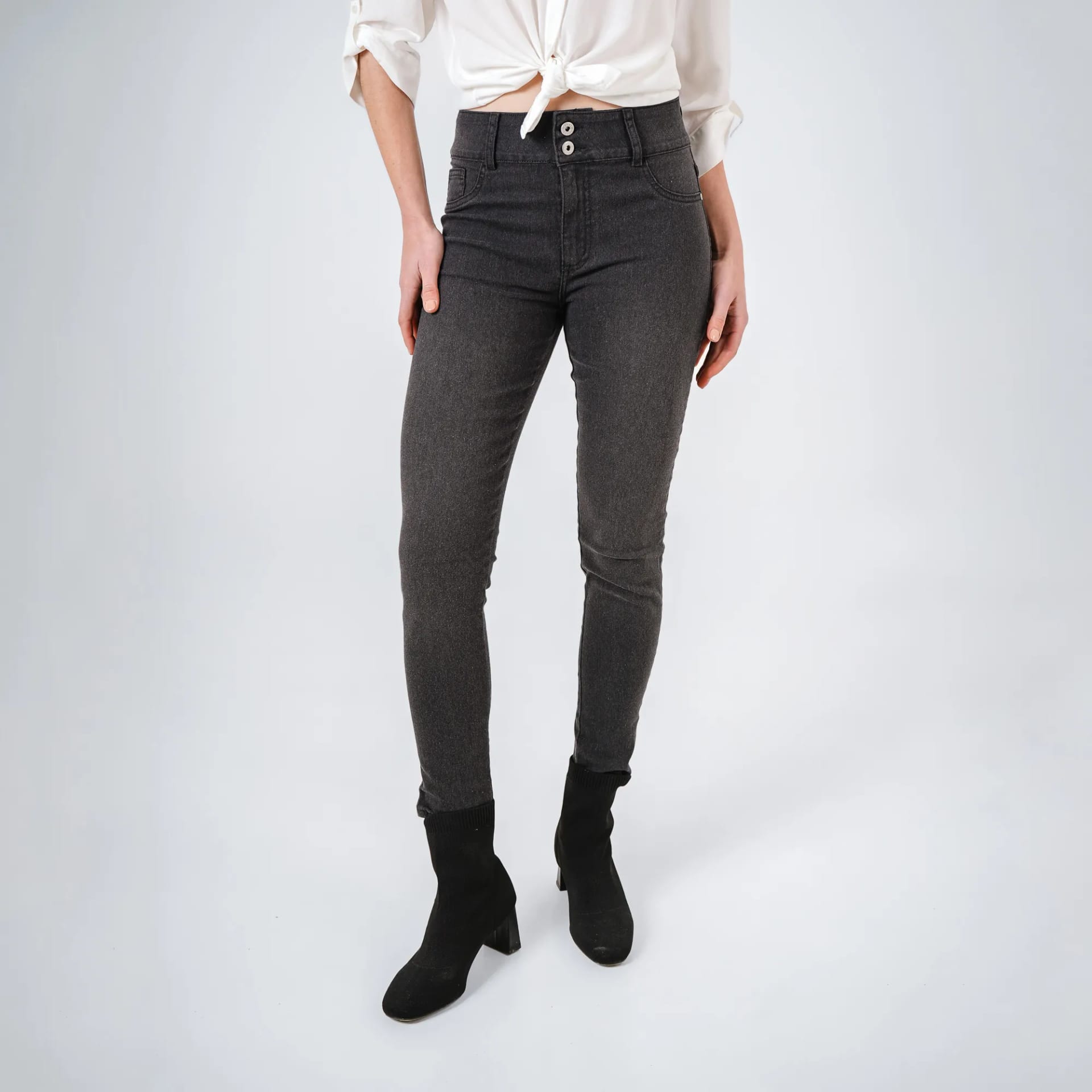 Jean Tiro Medio Bota Skinny - imagen 5
