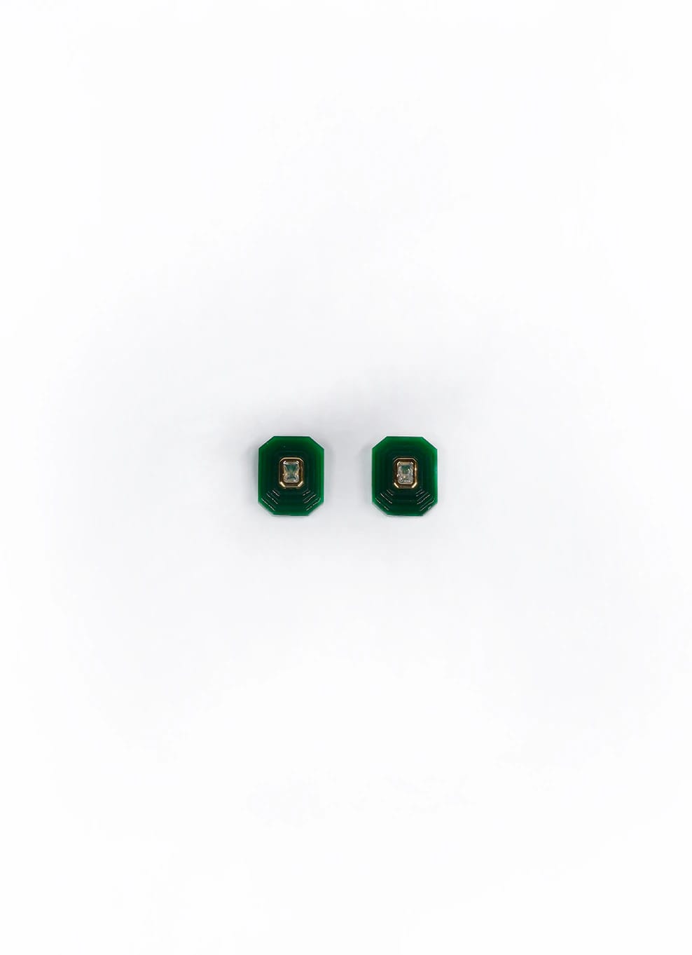 OTTAGONO S - GREEN EARRINGS - imagen 1