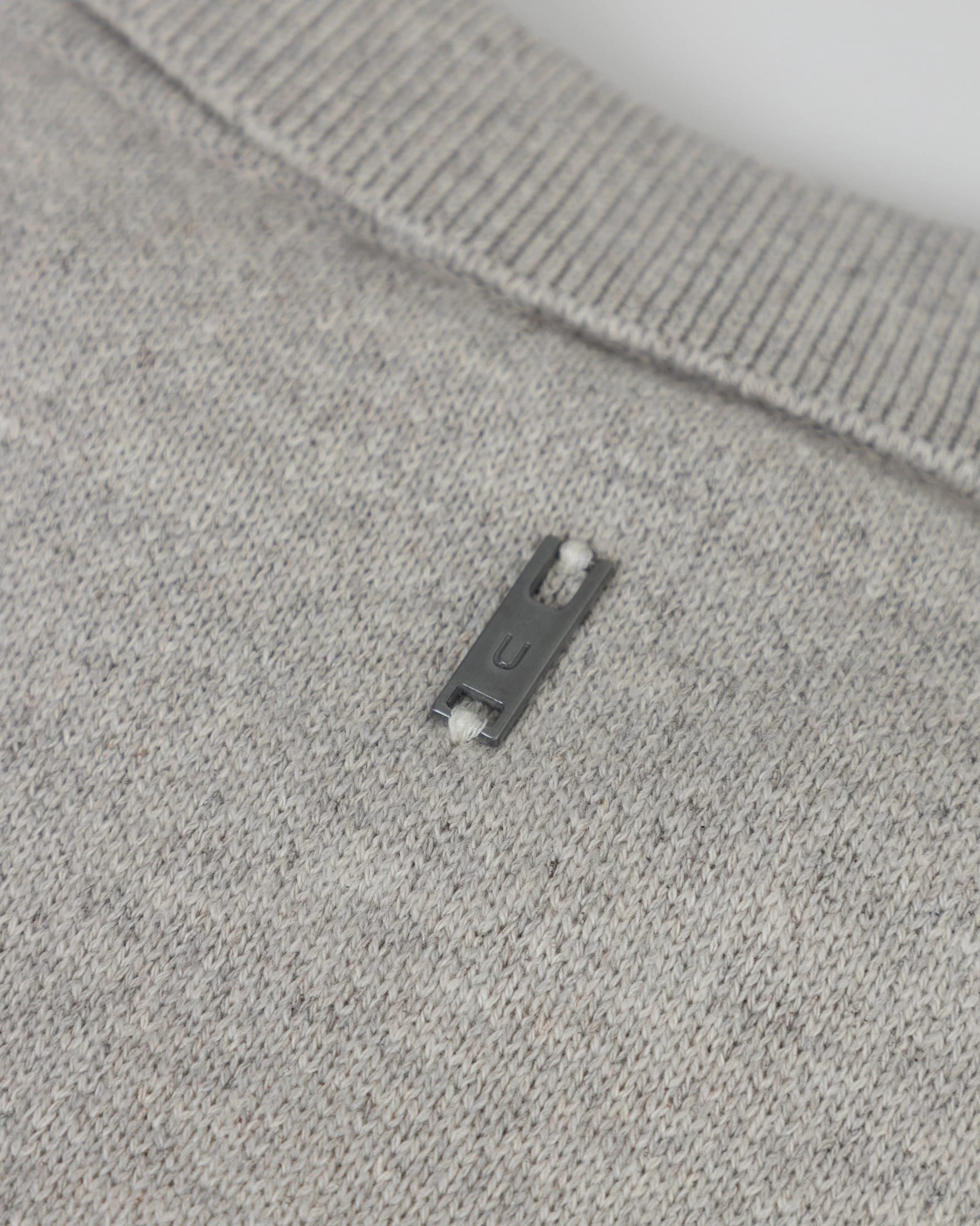 Line Knit Zip Up Long Sleeve Polo Shirt Seed Gray - imagen 6