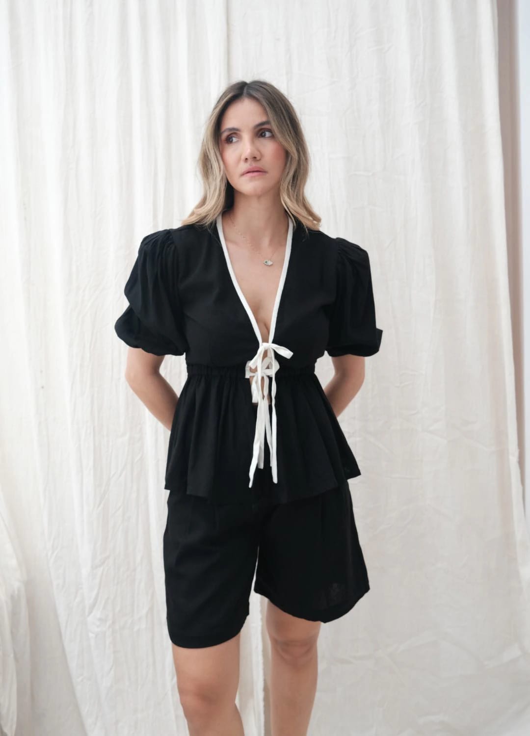 Blusa Arboleda Negro/Ivory - imagen 2