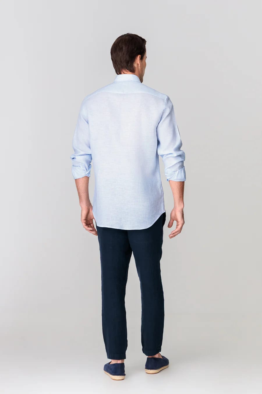 Men's linen shirt mini stripes blue - imagen 4