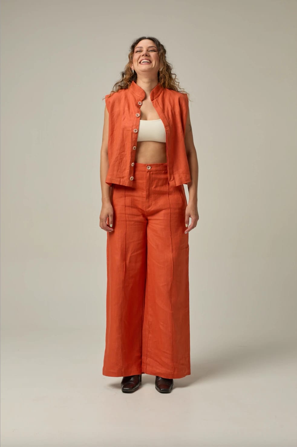 Pantalón Serre de lino | Naranja - imagen 8
