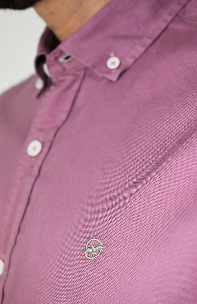 Camisa manga larga Oxford Violeta para Hombre - imagen 2