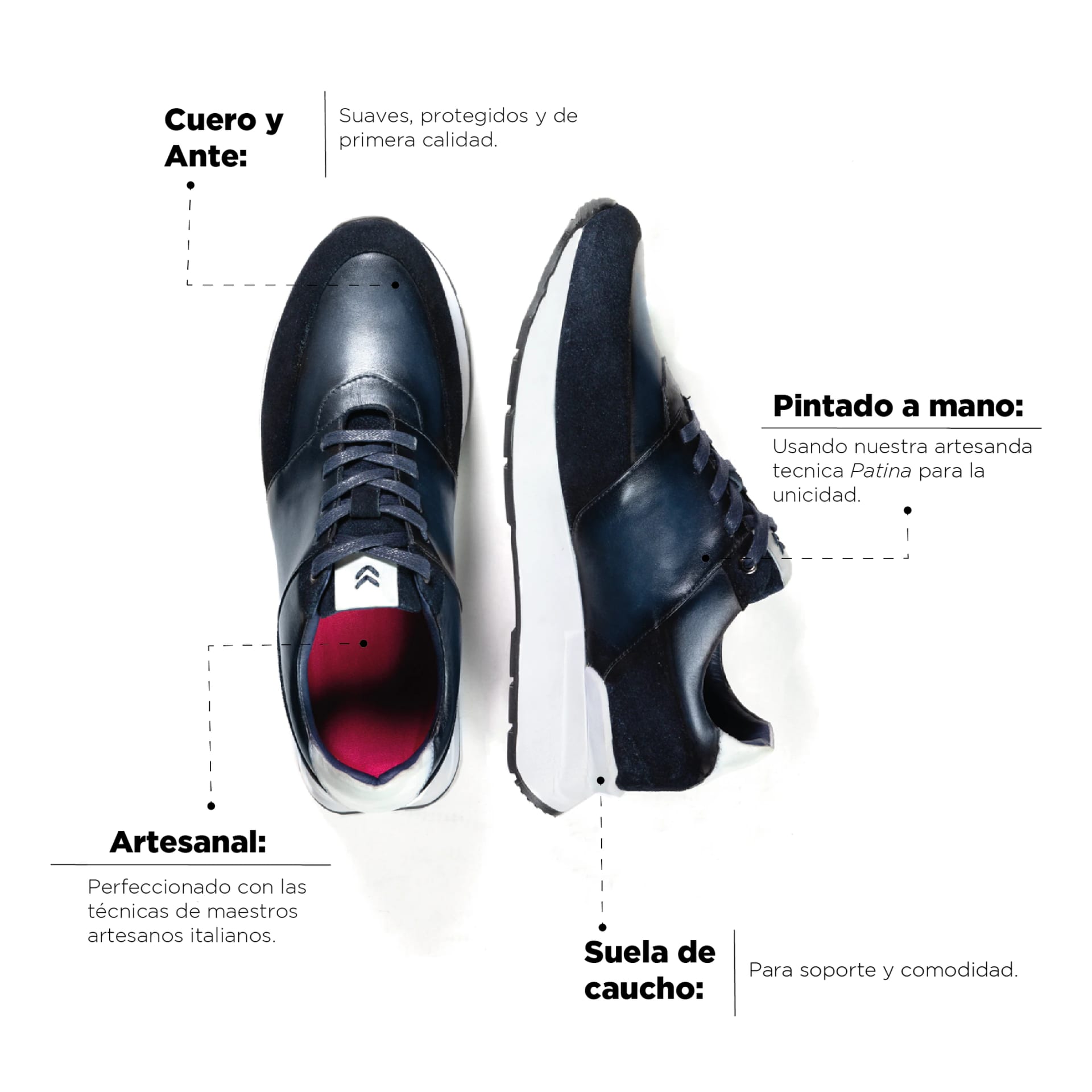 Sneaker Arezzo Azul - Blanco - imagen 3