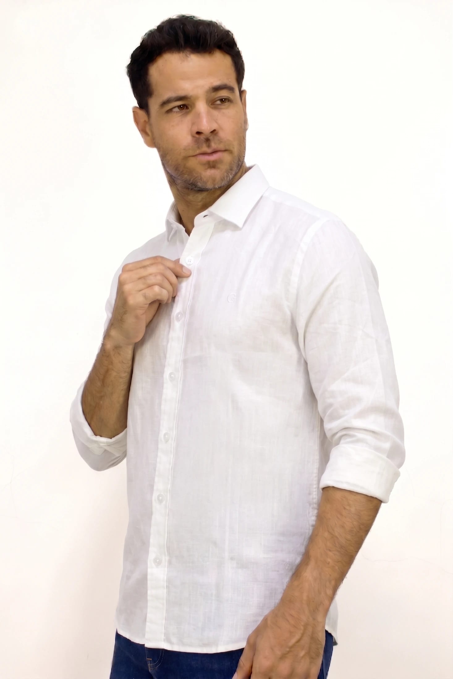 CAMISA MANGA LARGA OXFORD BLANCA PARA HOMBRE - imagen 2