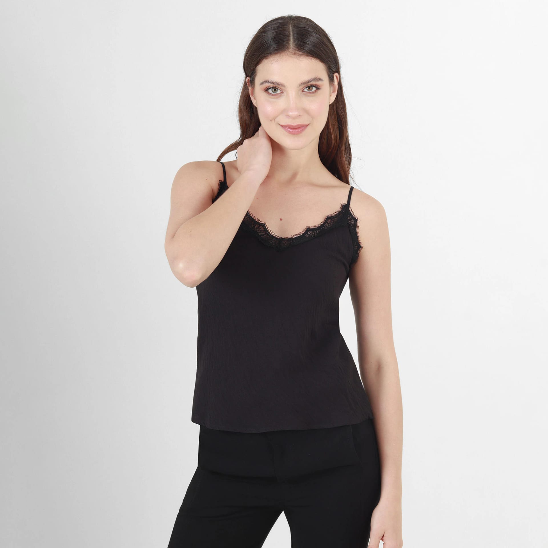 Blusa Cuello V Manga Tiras - imagen 1