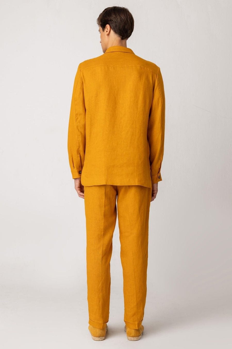 Men's linen jacket yellow battista - imagen 2