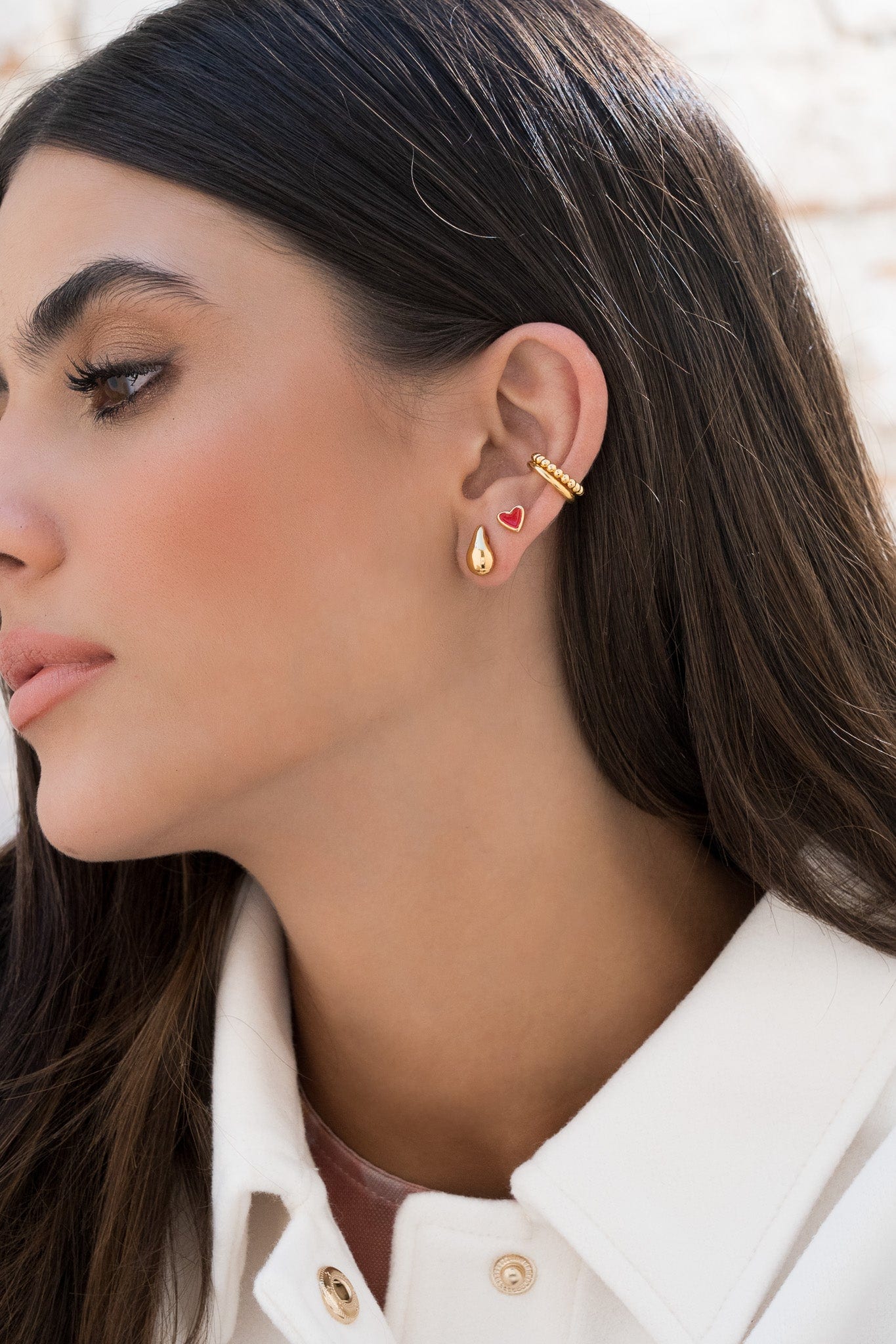 Set X4 Aretes Mini Gota Y Corazón - imagen 4