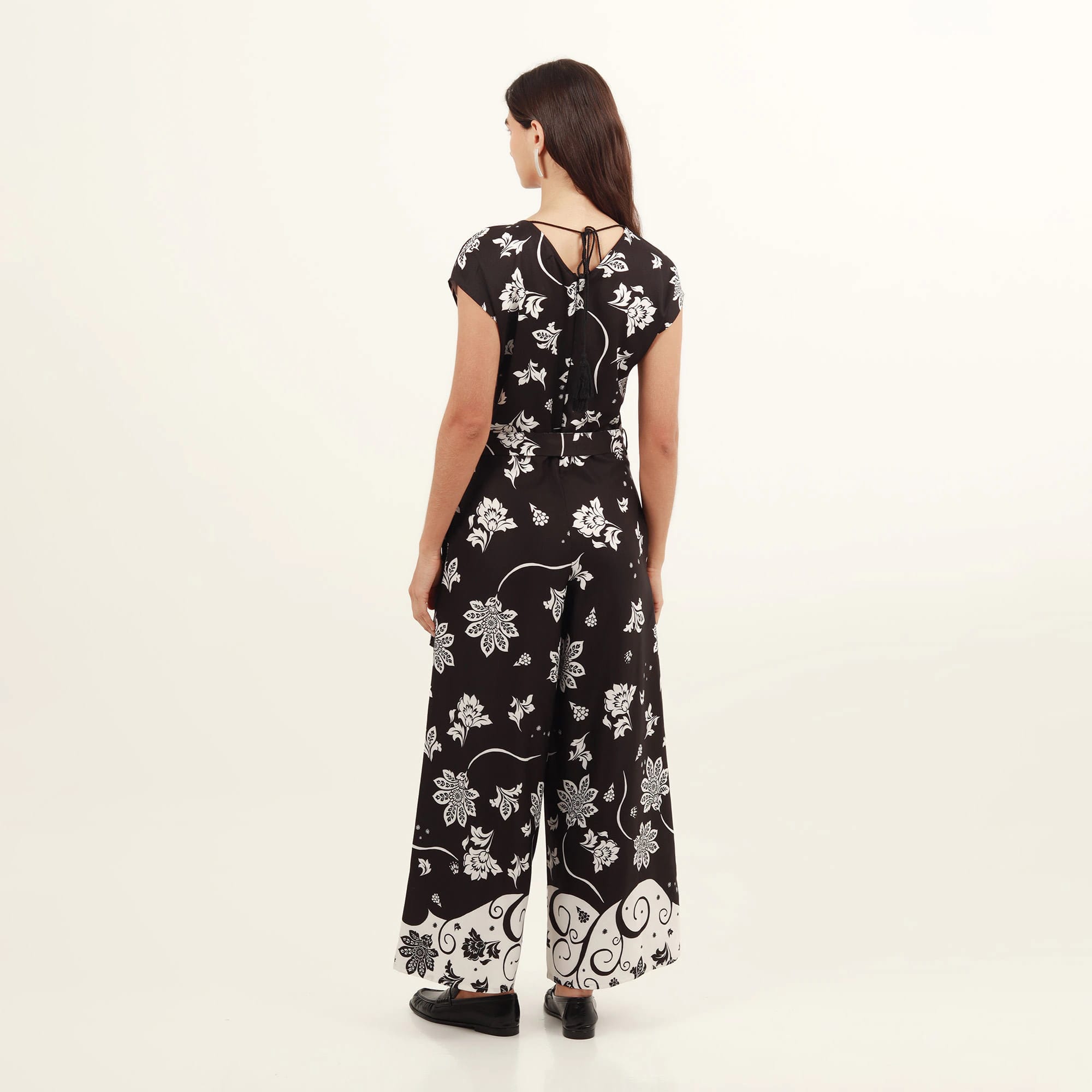Vestido enterizo estampado largo cuello en U - imagen 9