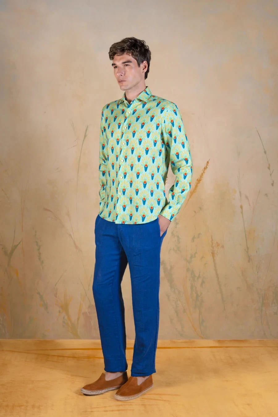 Proventus linen shirt green - imagen 2