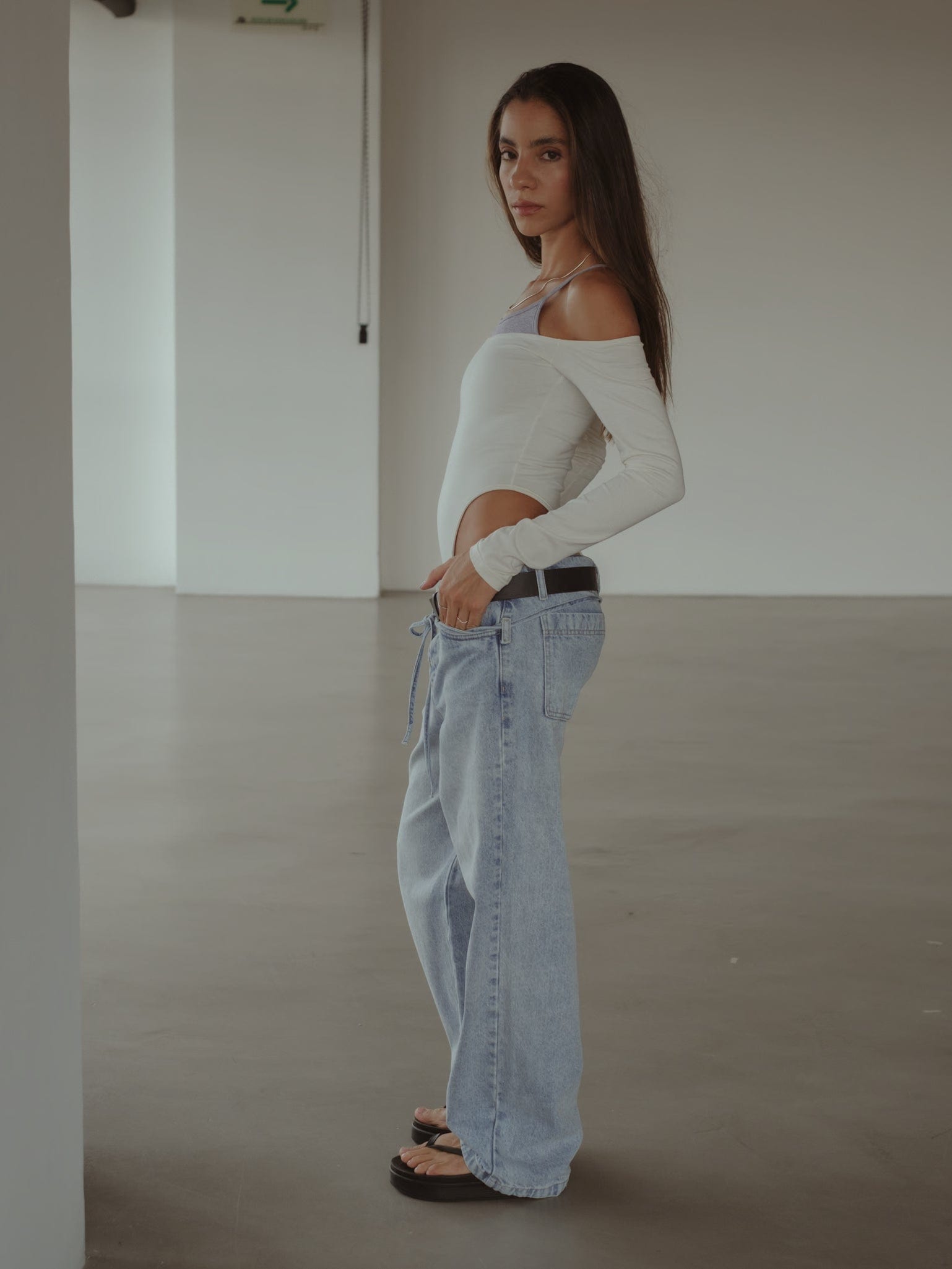 DOUBLE LAYER BODYSUIT - CREAMY & JASPE GRAY - imagen 6