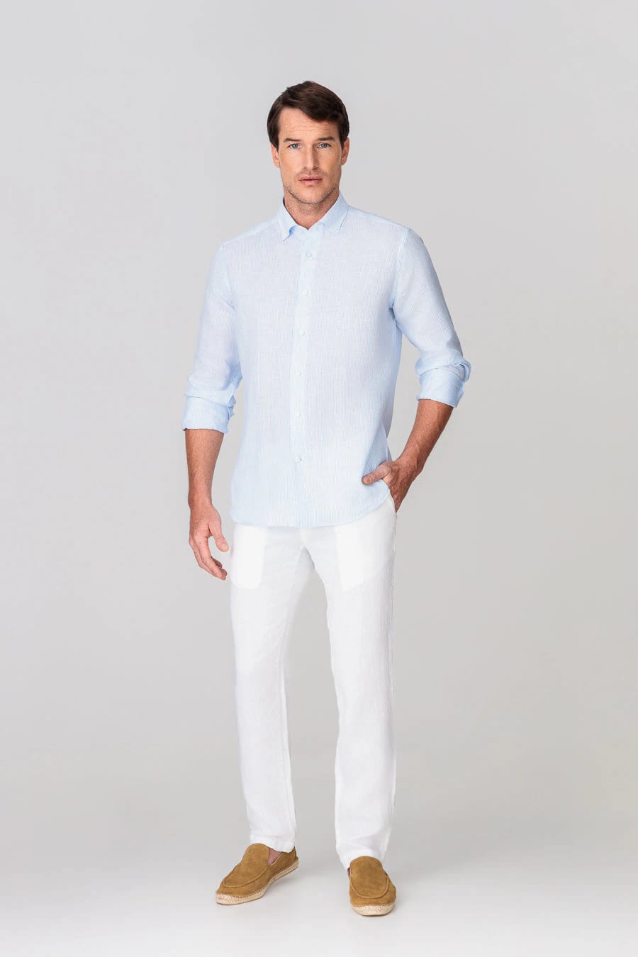 Men's linen pants white - imagen 4