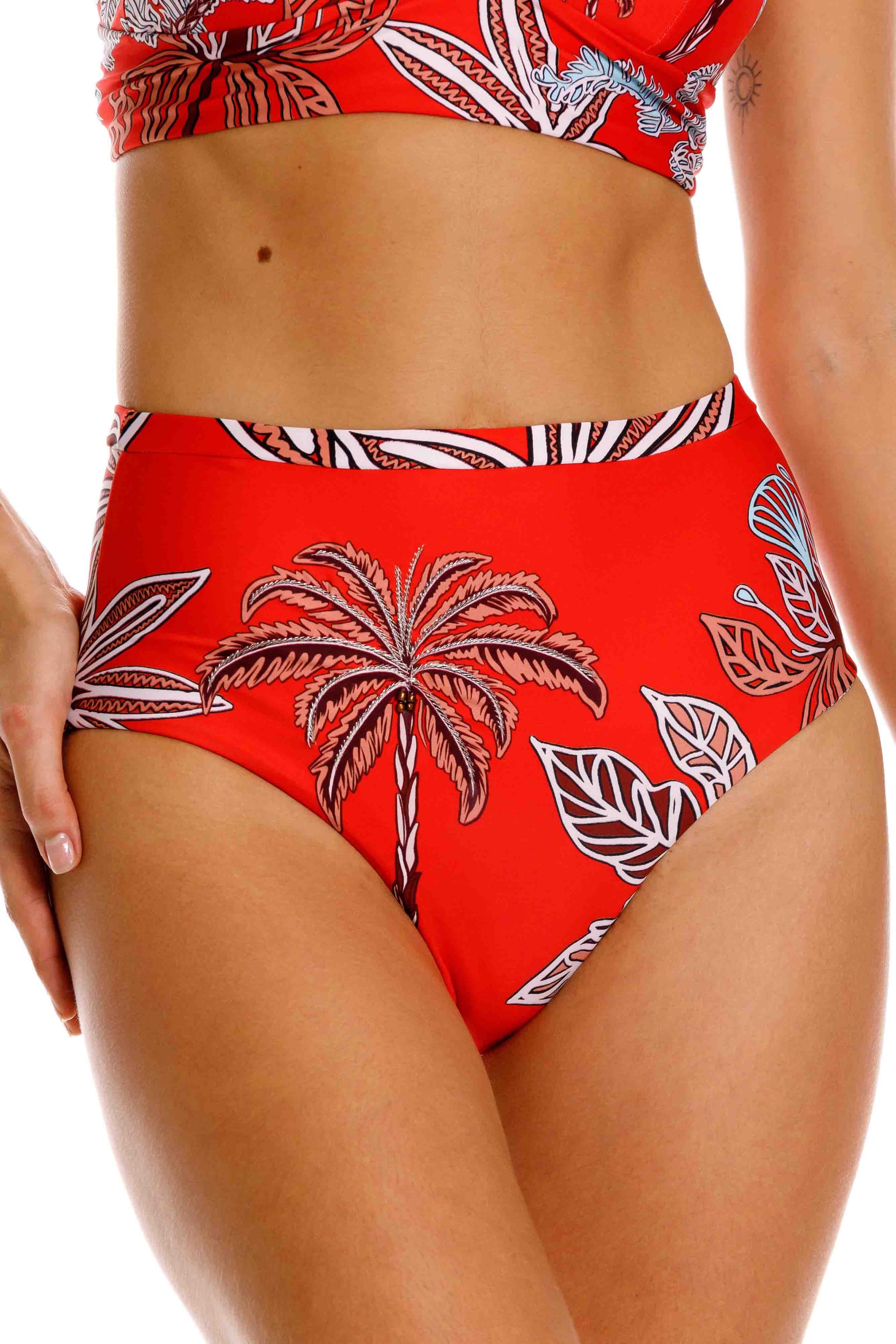 Panty Setentero de Bikini Maxipalms Rojo - imagen 1