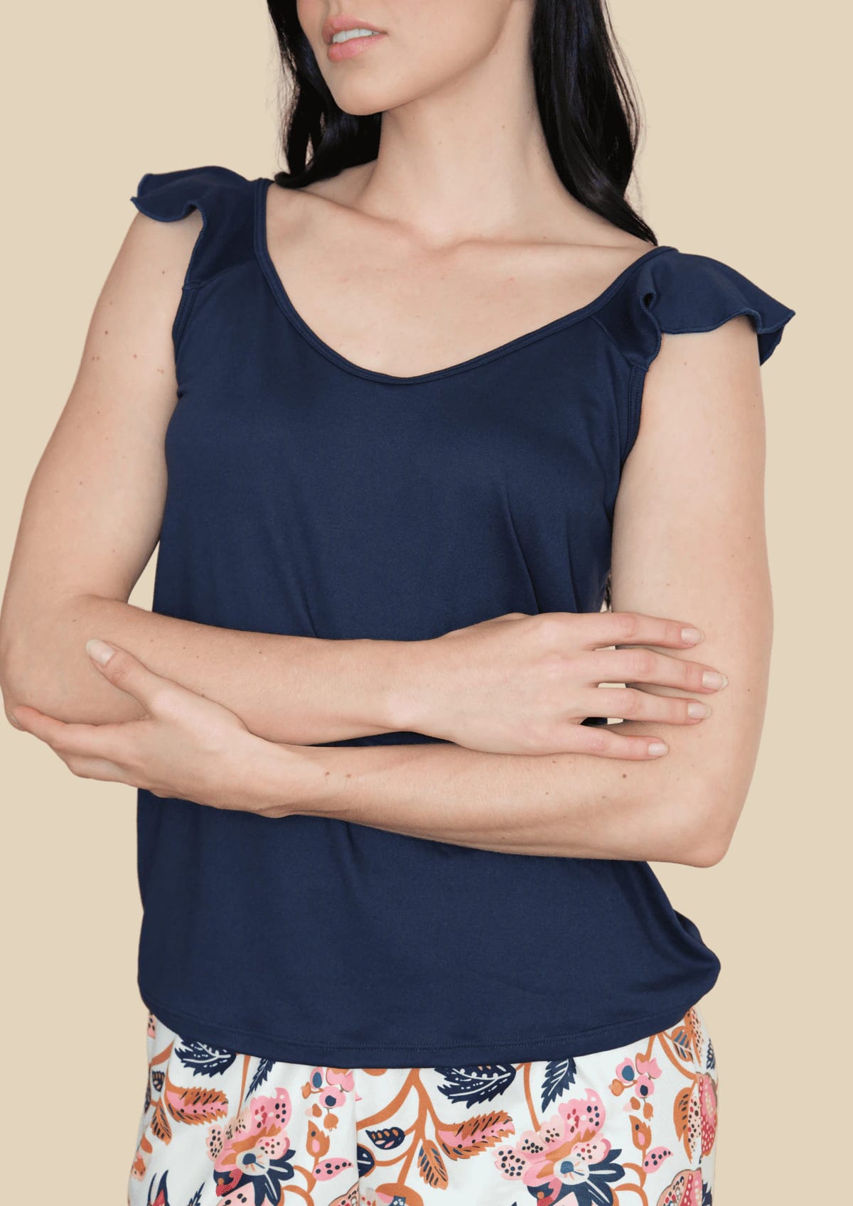 Pijama Capri Estampado Azul - imagen 3