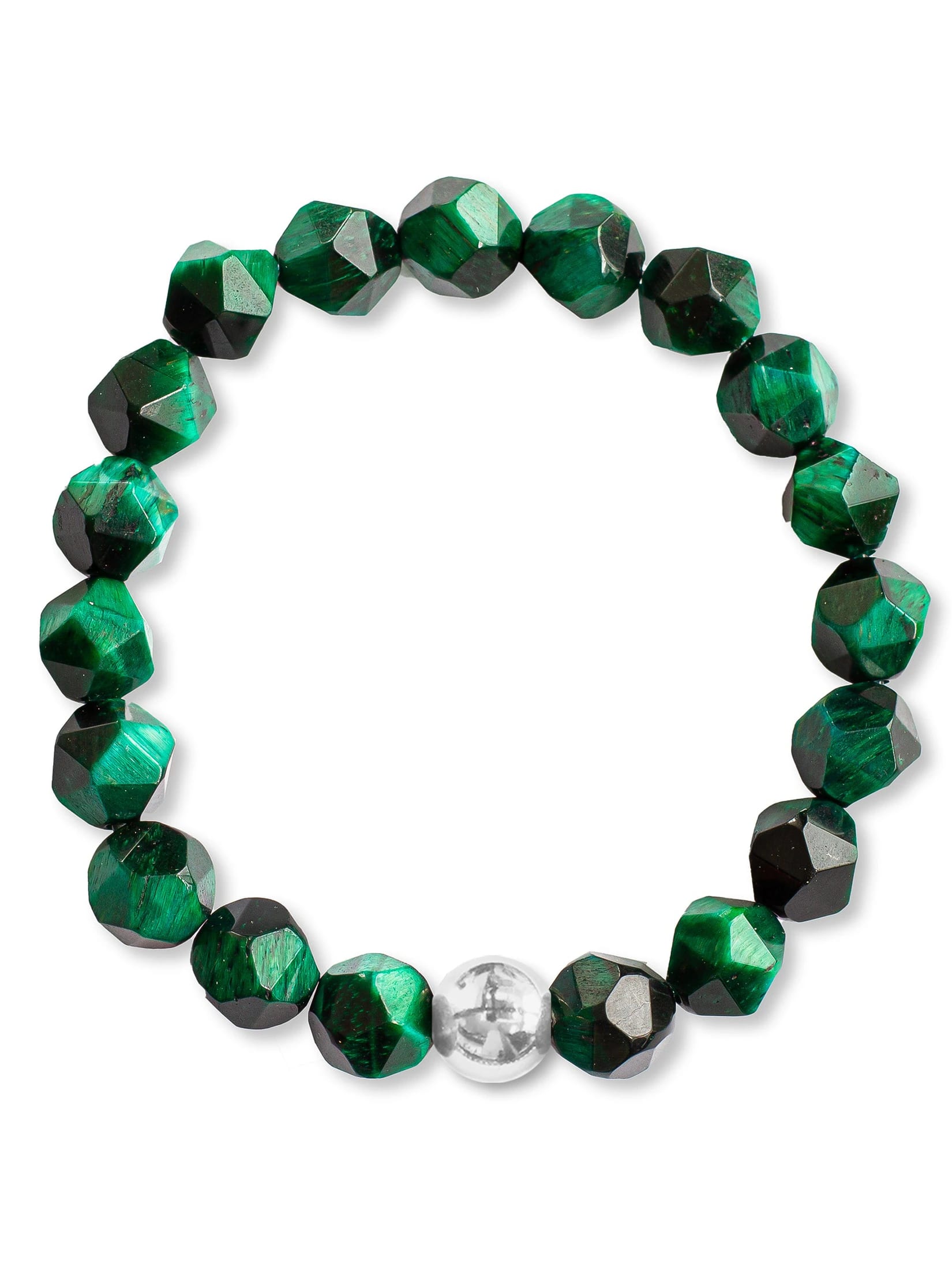 Brazalete Ojo de Tigre Verde Facetado 8mm - imagen 9