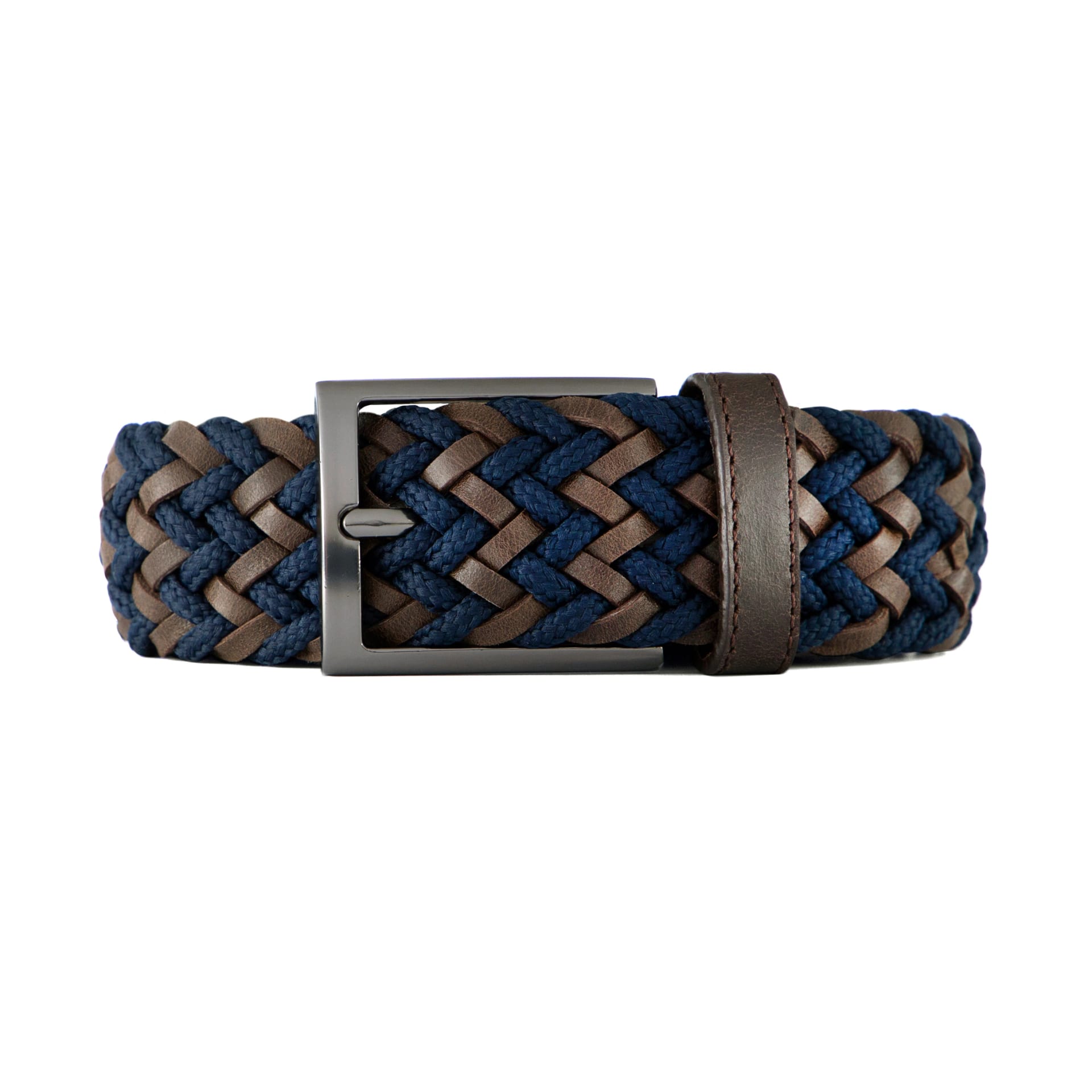 CINTURÓN LEATHER FUSION Azul-Café - imagen 1