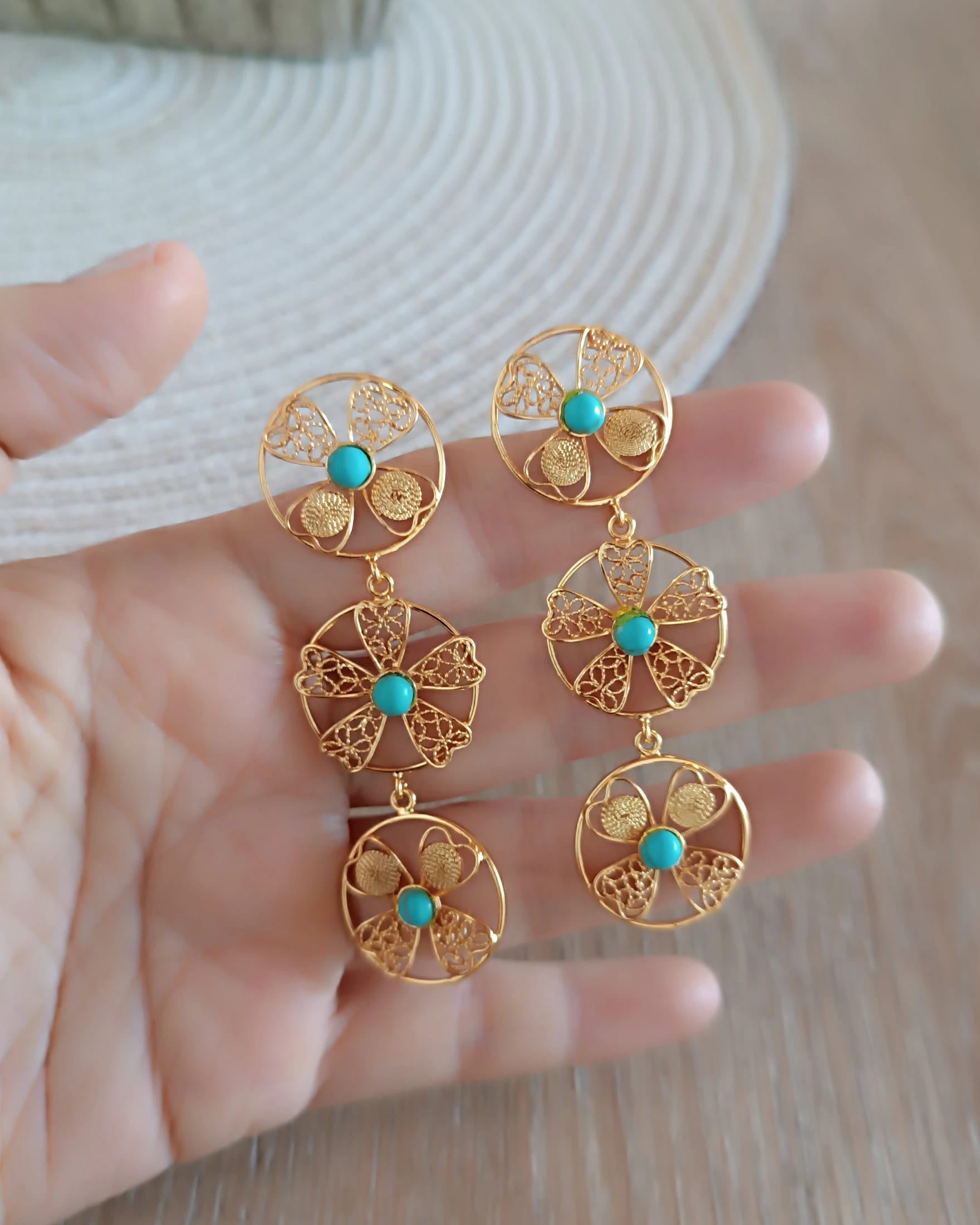 Aretes tripe circulo en filigrana Celina - imagen 7