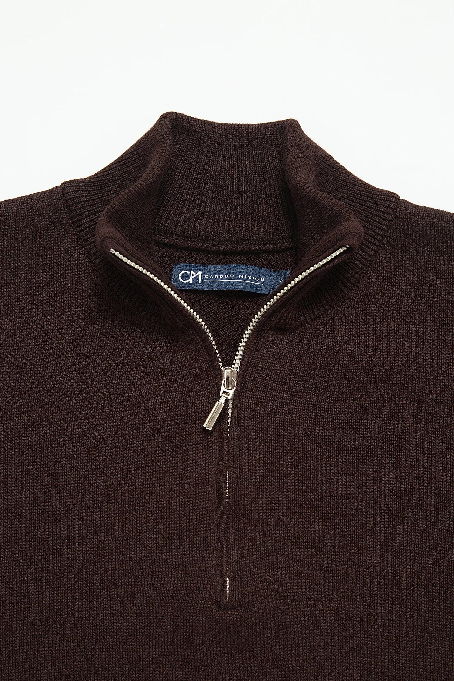 Saco Half Zip Algodón Chocolate - imagen 2
