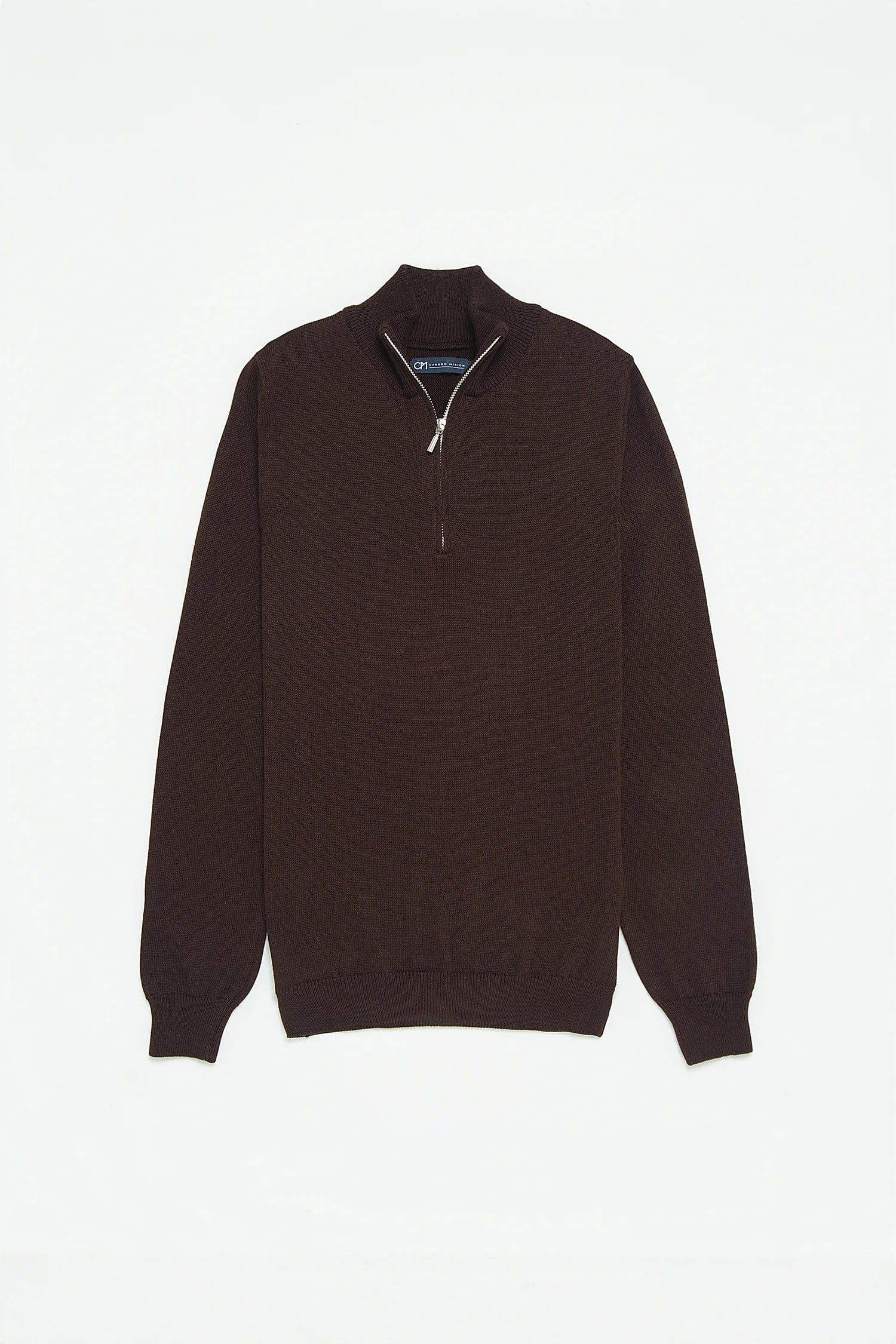 Saco Half Zip Algodón Chocolate - imagen 1