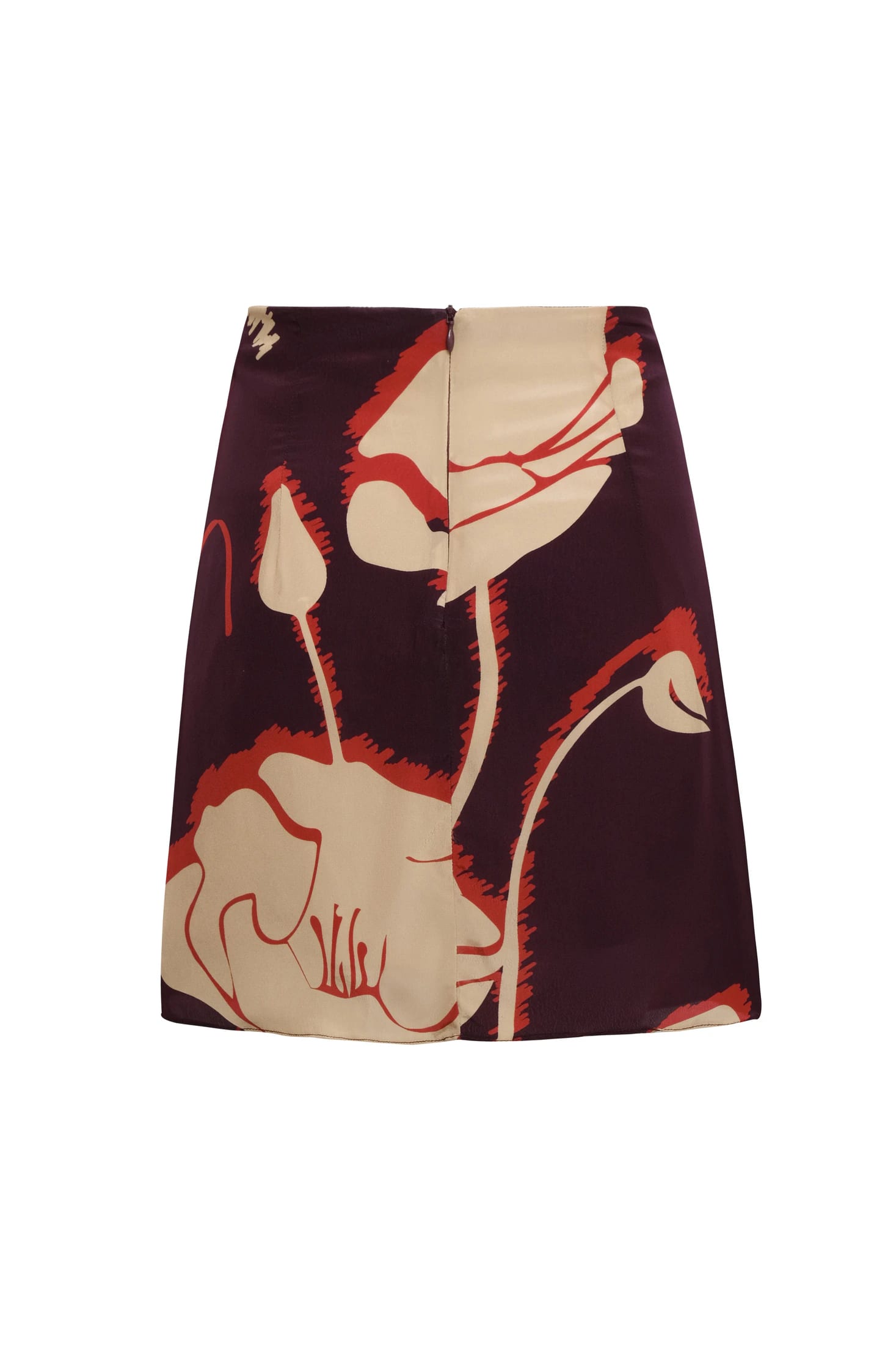 Carmelita Crepe Chine Mini Skirt / Purple Gladiolos - imagen 3