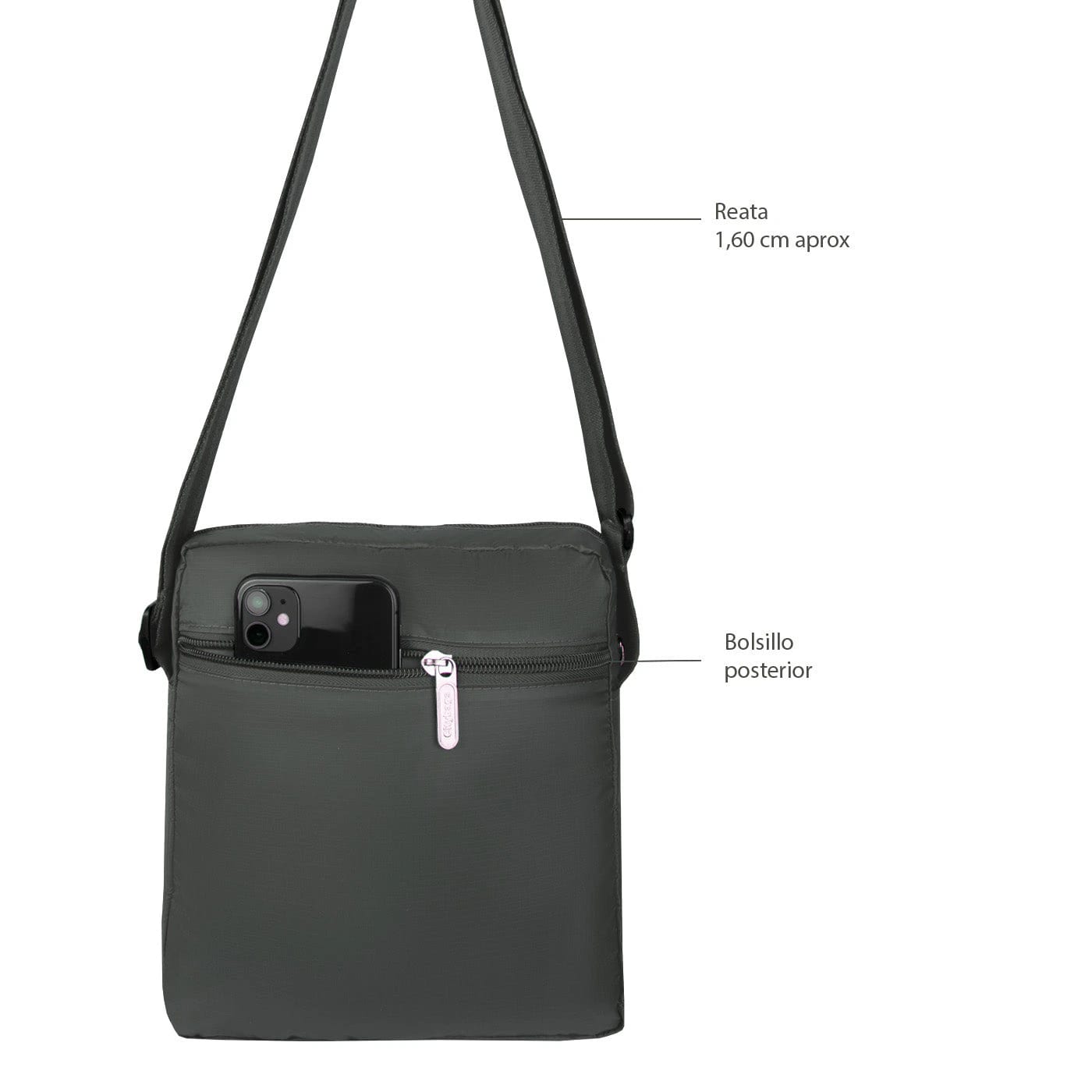 Bolso Manos Libres Viajero Citybags Light Gris - imagen 4