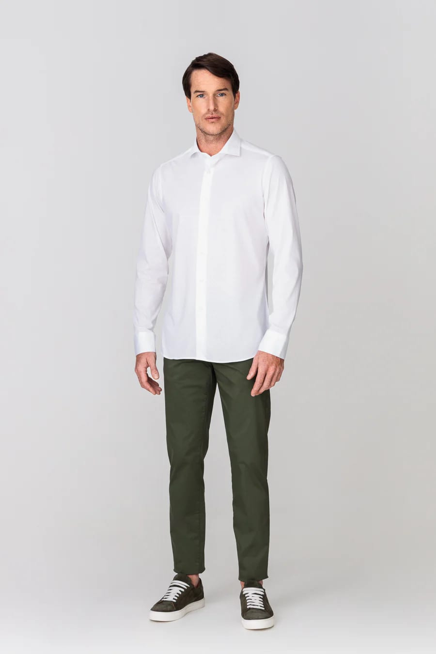 Men's cotton shirt white jersey - imagen 5