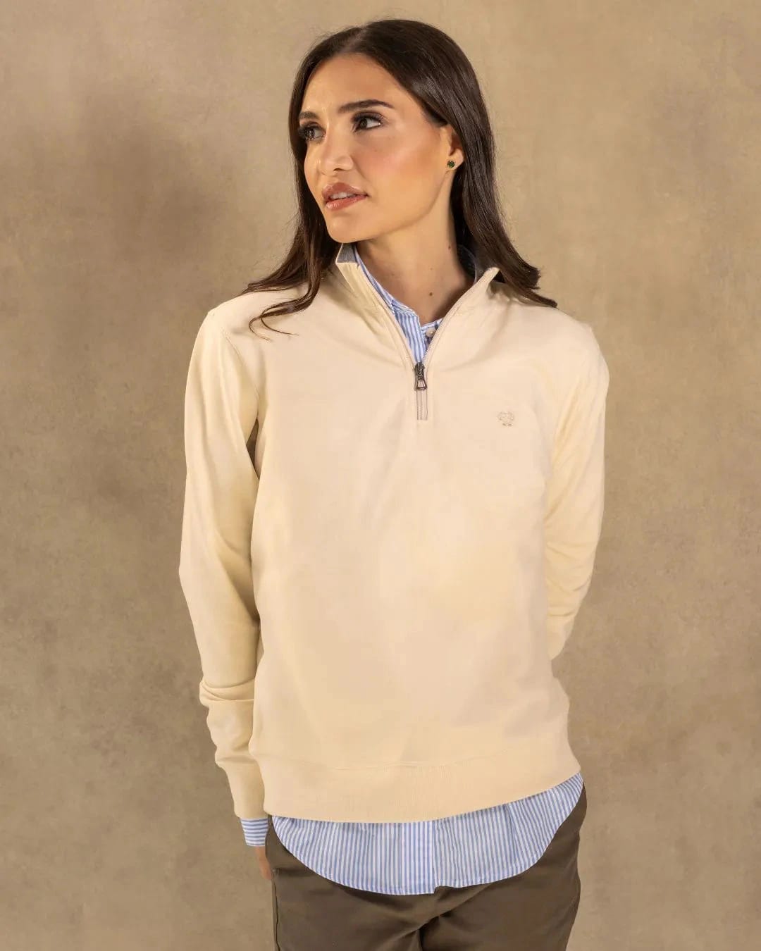 Halfzip Paris Antimanchas De Mujer Marfil - imagen 3