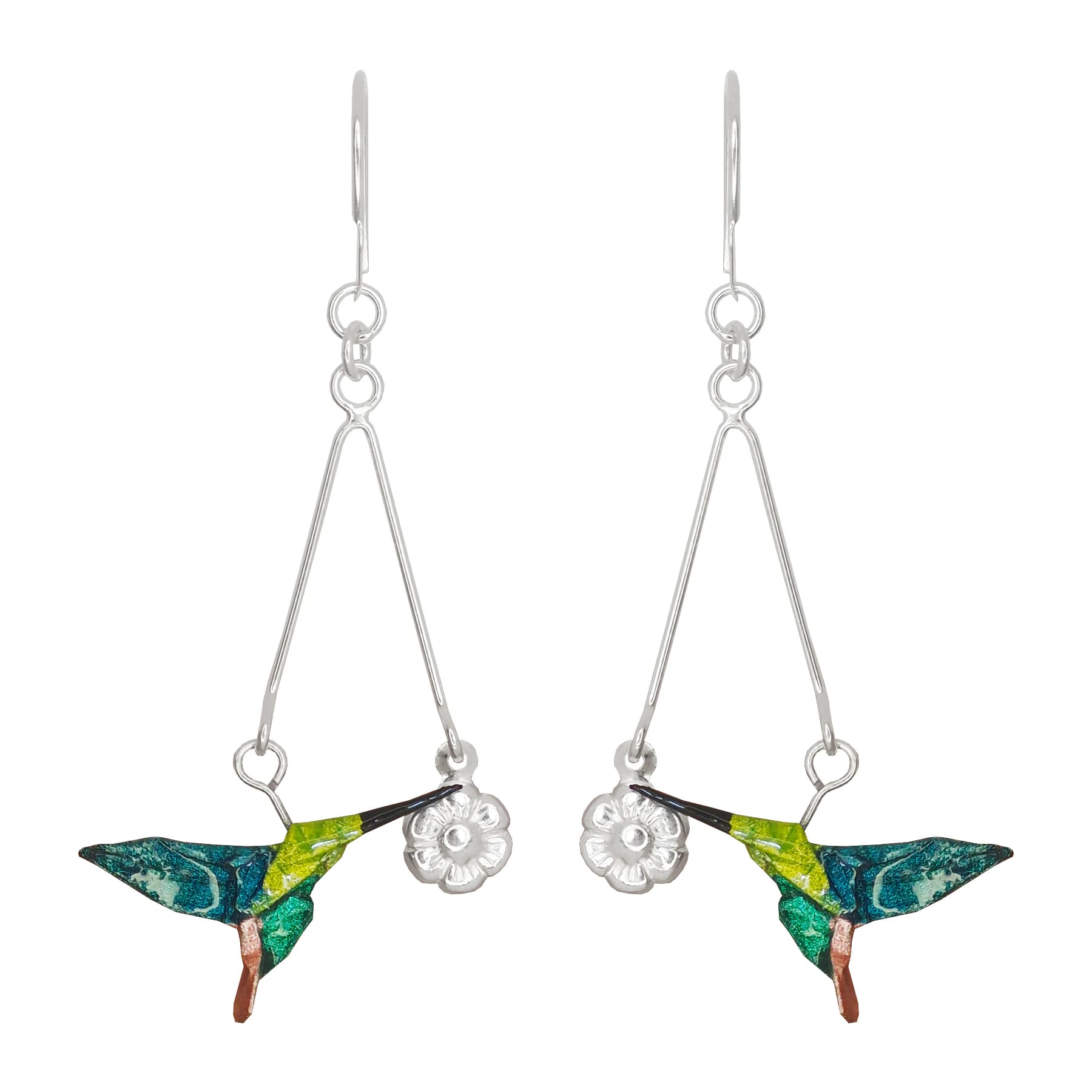 Arete colibrí flor - imagen 1
