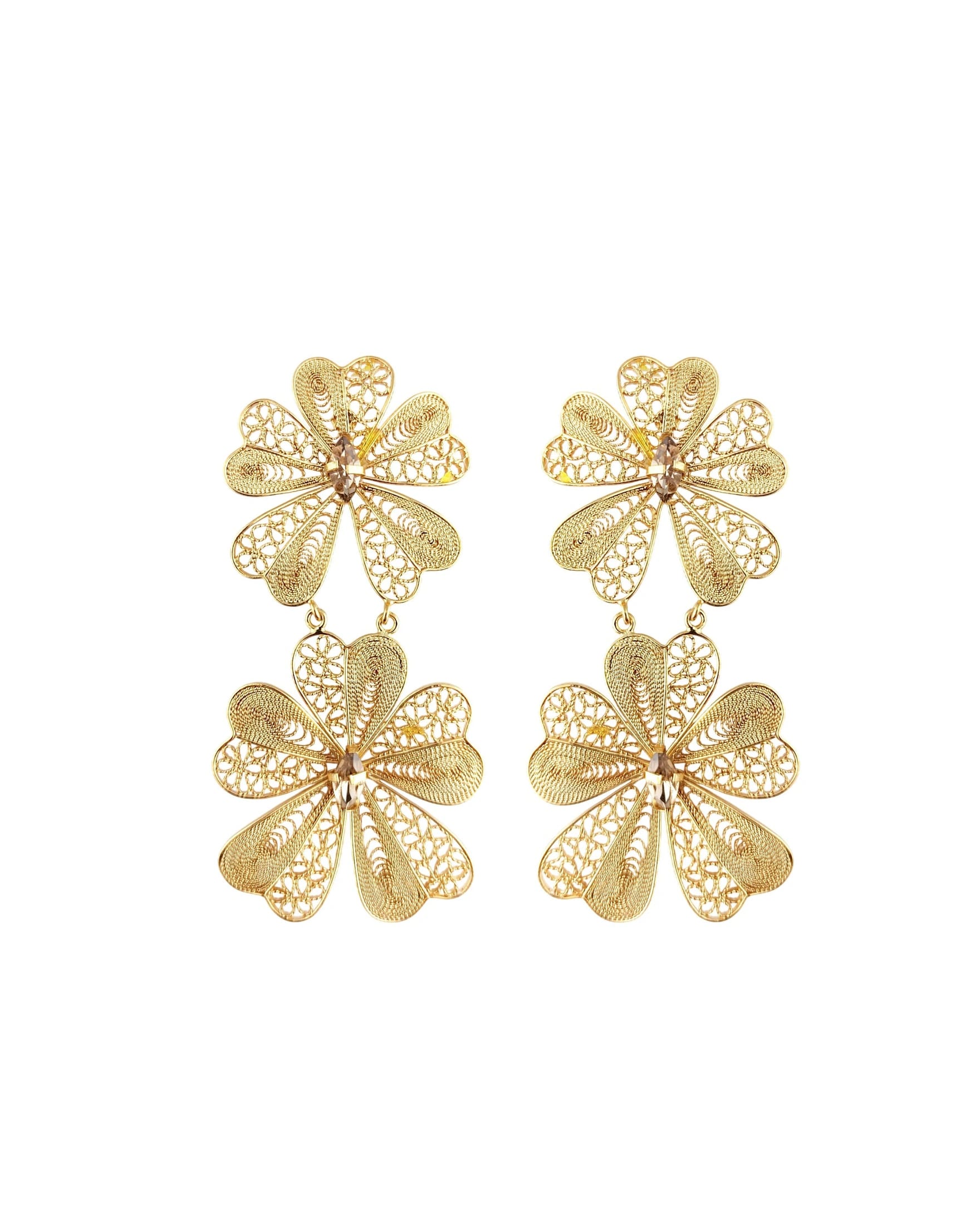 Aretes doble flor Chiara - imagen 1