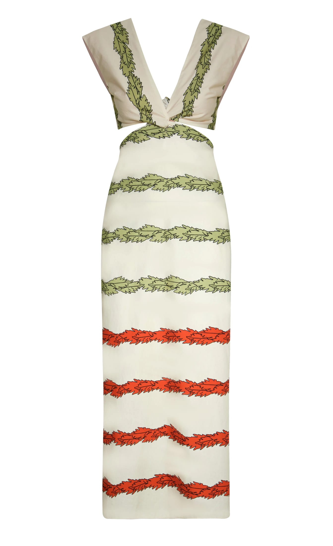 Quinto Sol Cotton Midi Dress / Ivory Striped Helechos - imagen 2