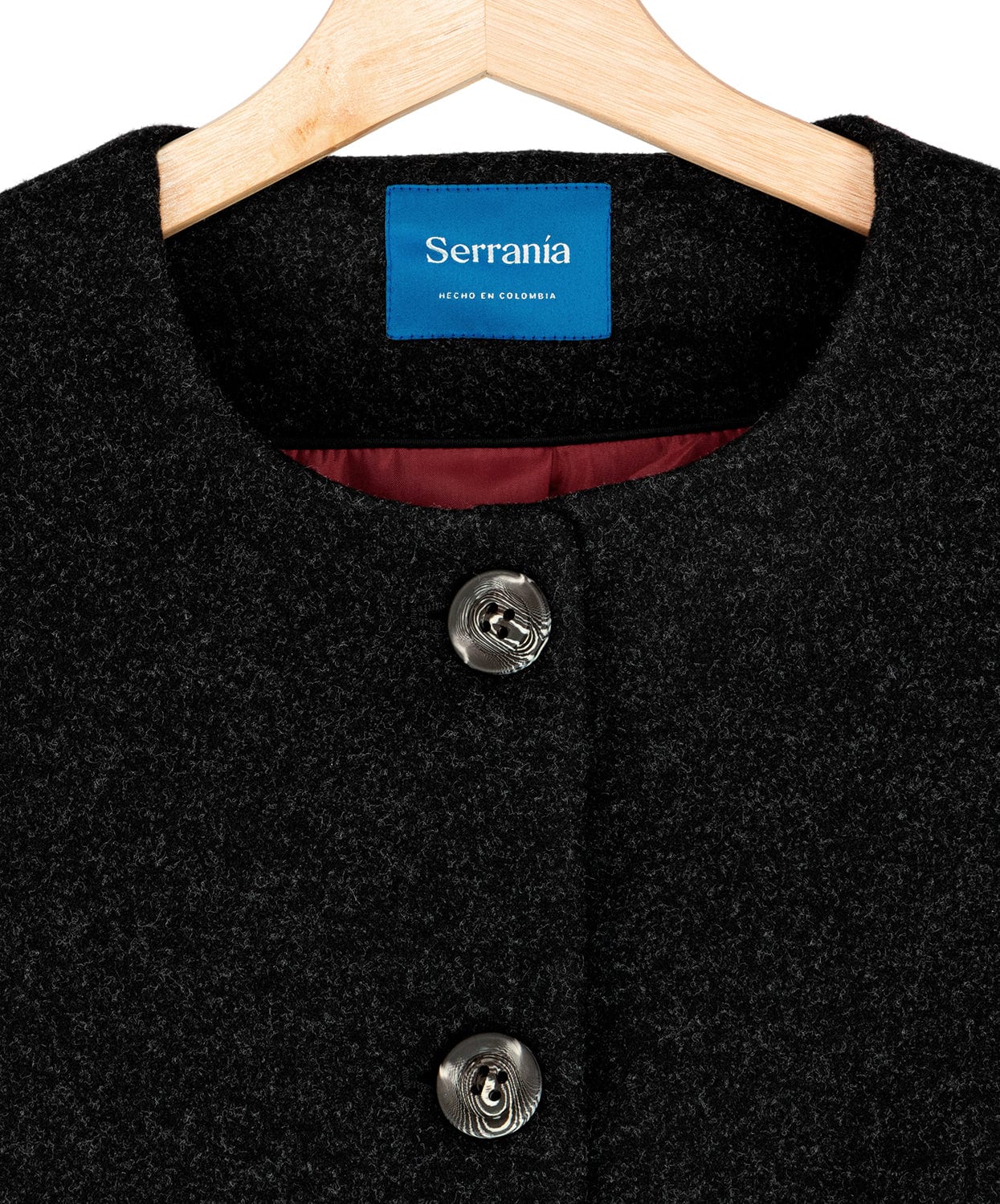 Chaqueta Cropped en Paño Negro Varsovia - imagen 14