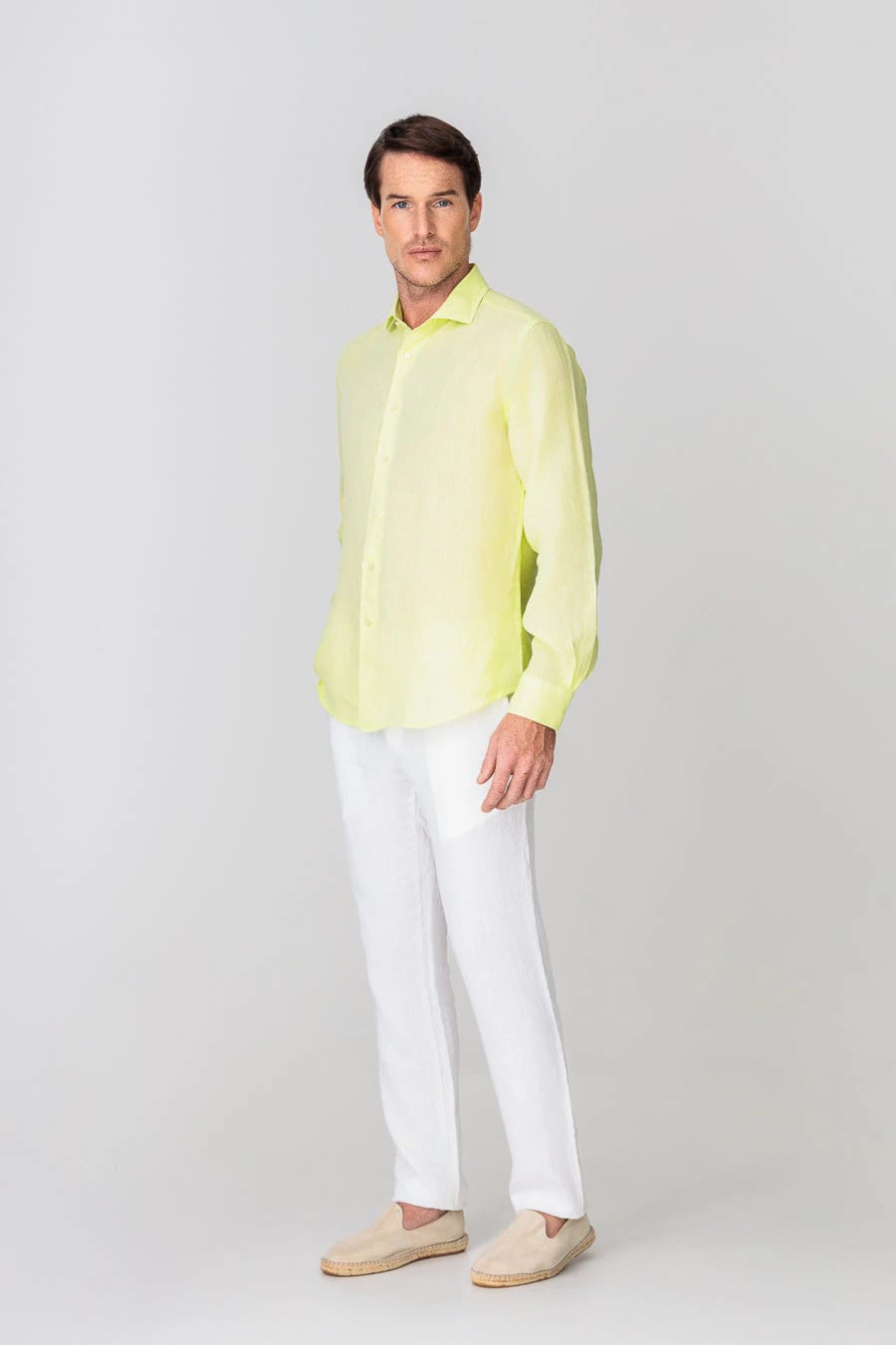 men’s linen shirt lime - imagen 2