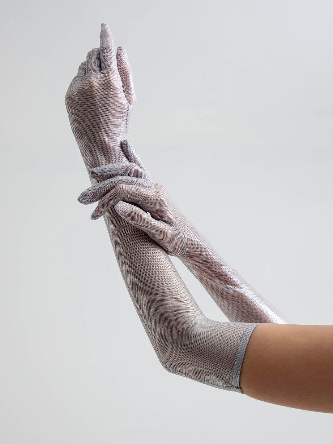 SILVER MESH GLOVES - imagen 1