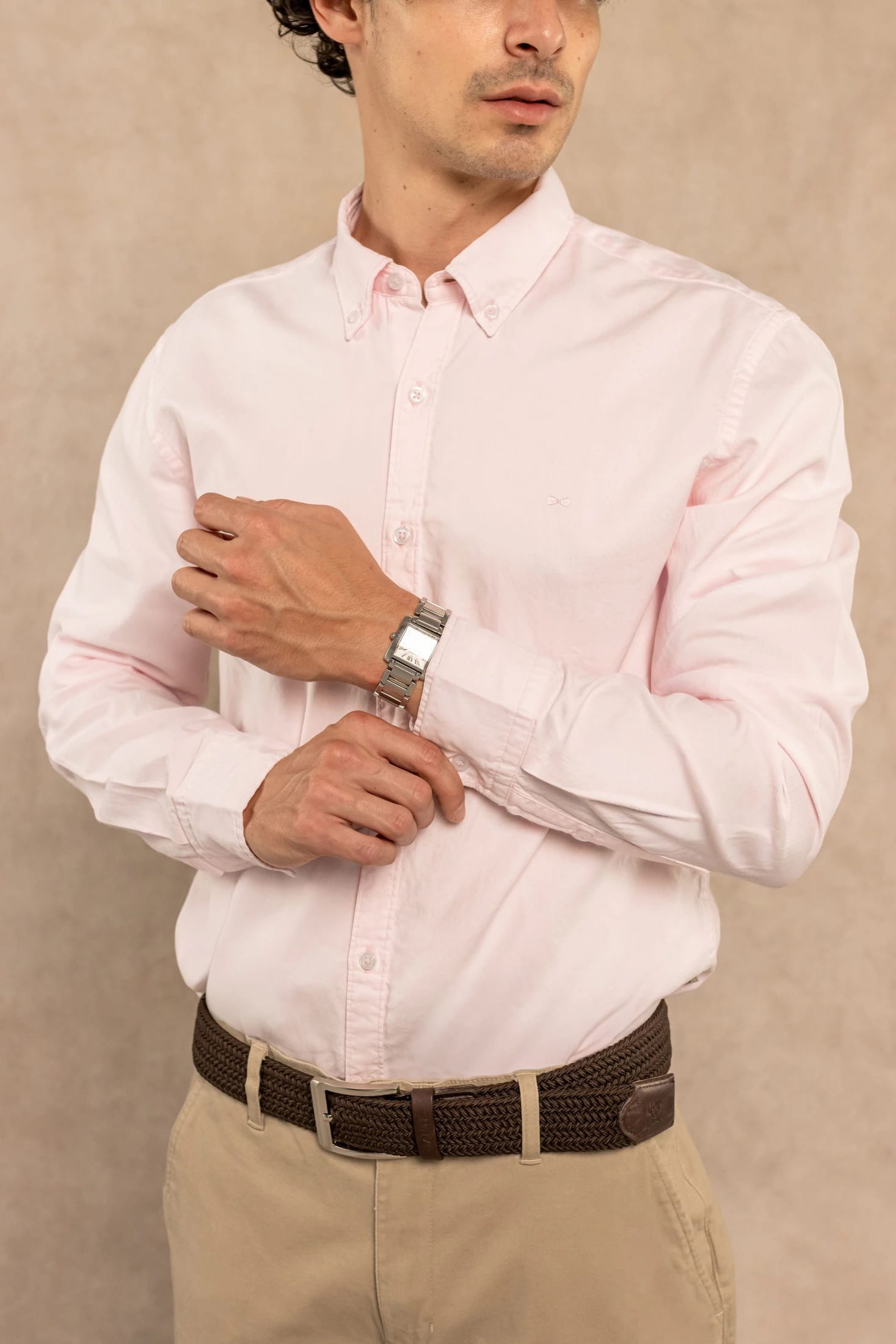 Camisa Antimanchas Oxford Pink Logo Contraste - imagen 3