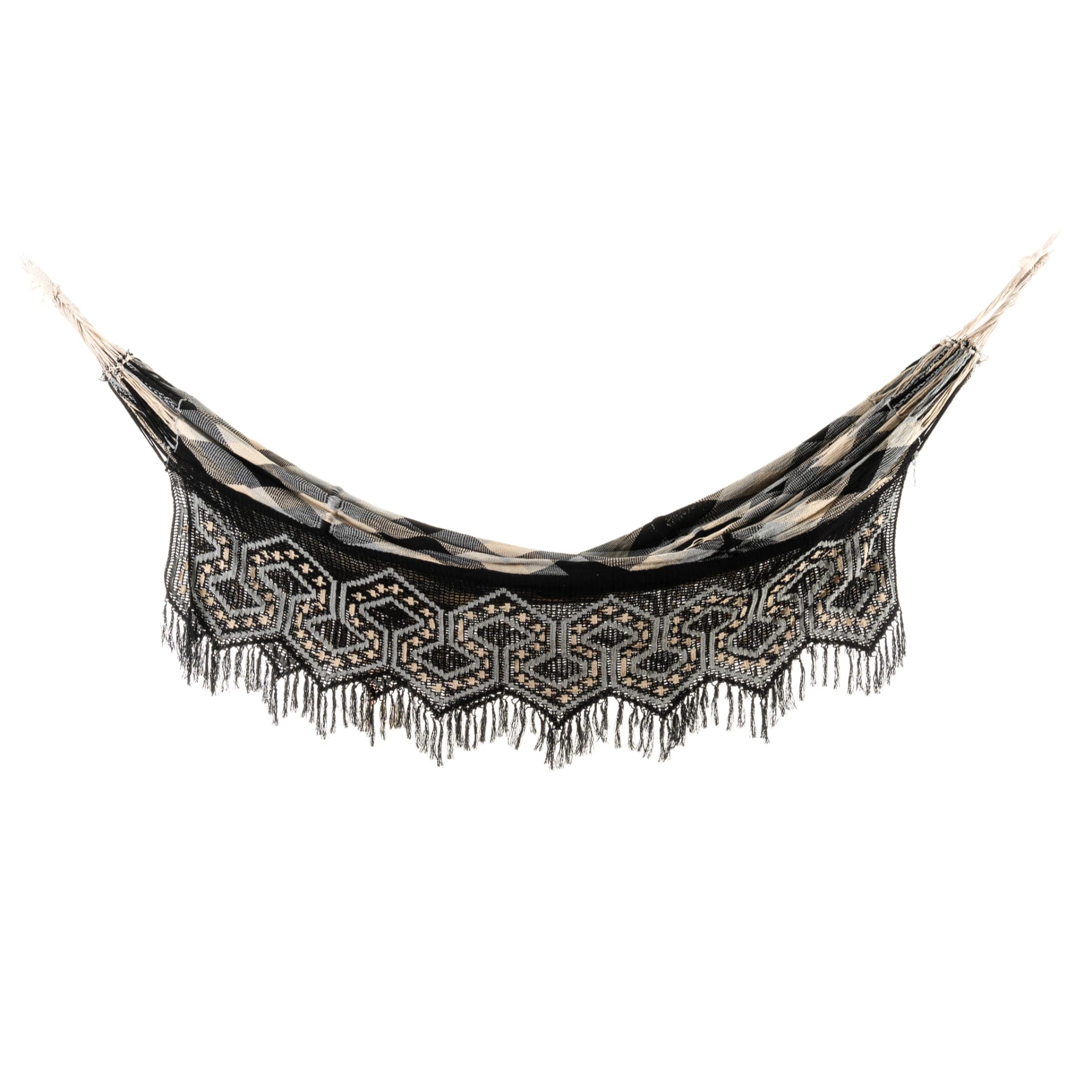 Hamaca Wayuu Negra/Beige - imagen 1