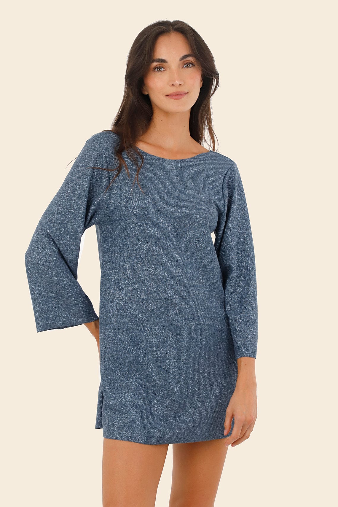 Textured Deep Blue Apogeo Dress - imagen 1