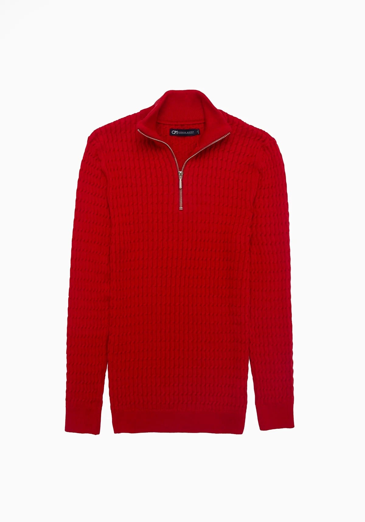 Saco Trenzado Half Zip Algodón Vino - imagen 1