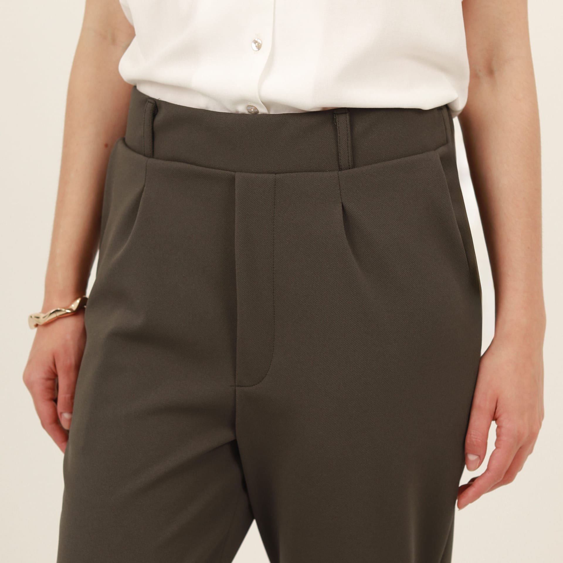 Pantalón bota recta guardapolvo con elastico en cintura - imagen 10