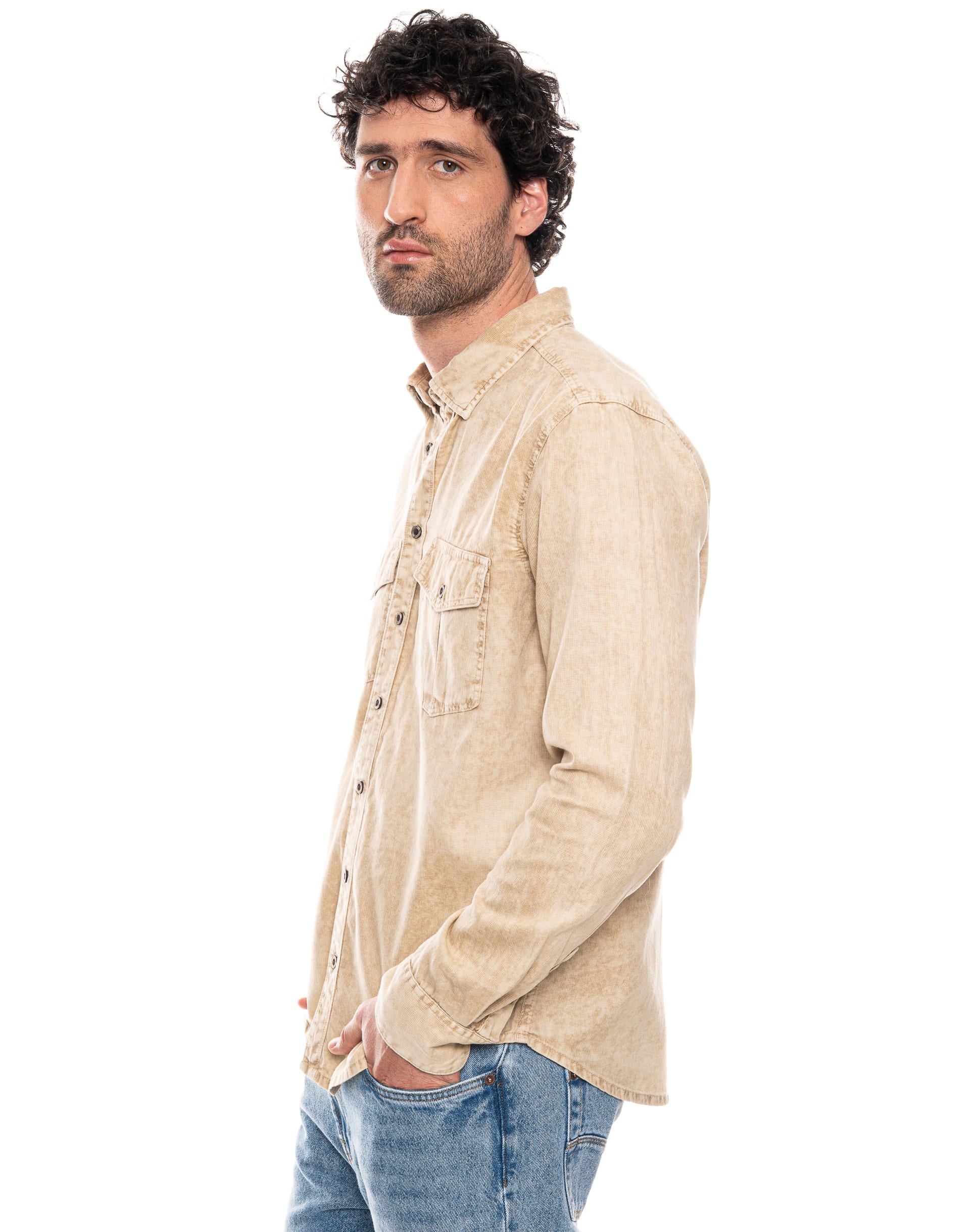 Camisa Manga Larga Con Efecto Bolsillos Delanteros - imagen 3
