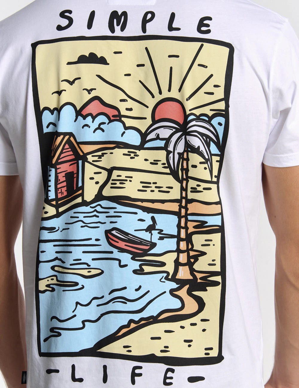 Camiseta regular fit  Simple life blanca - imagen 2