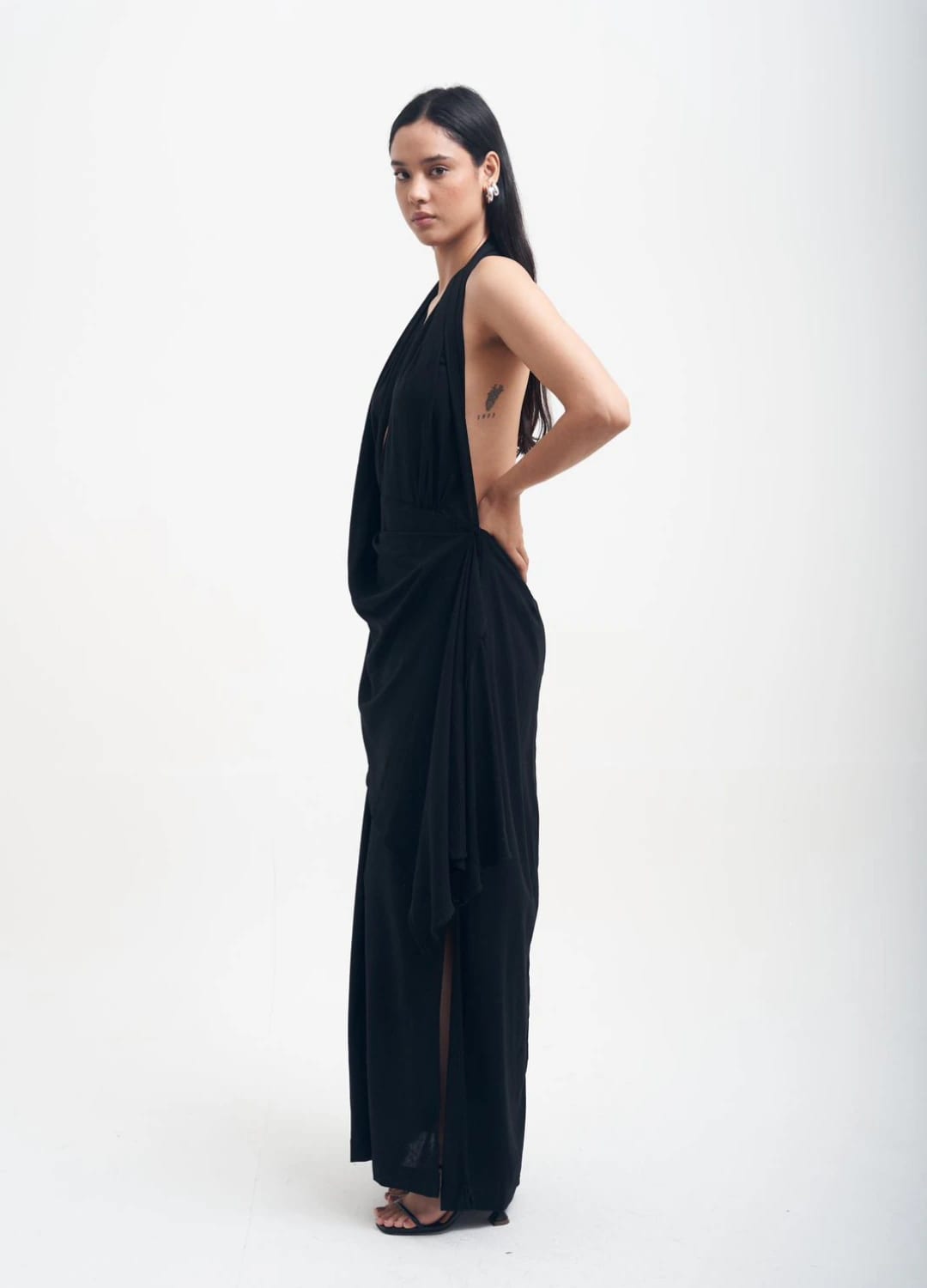 Vestido Maxi Torbellino Negro - imagen 3
