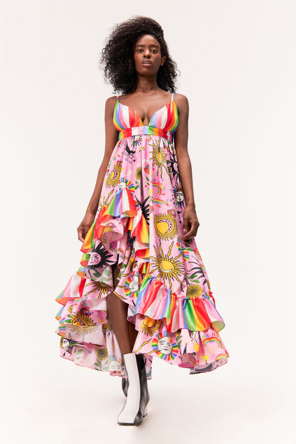 Vestido Merengue / Estampado Madre Luna, Padre Sol Negro - imagen 2