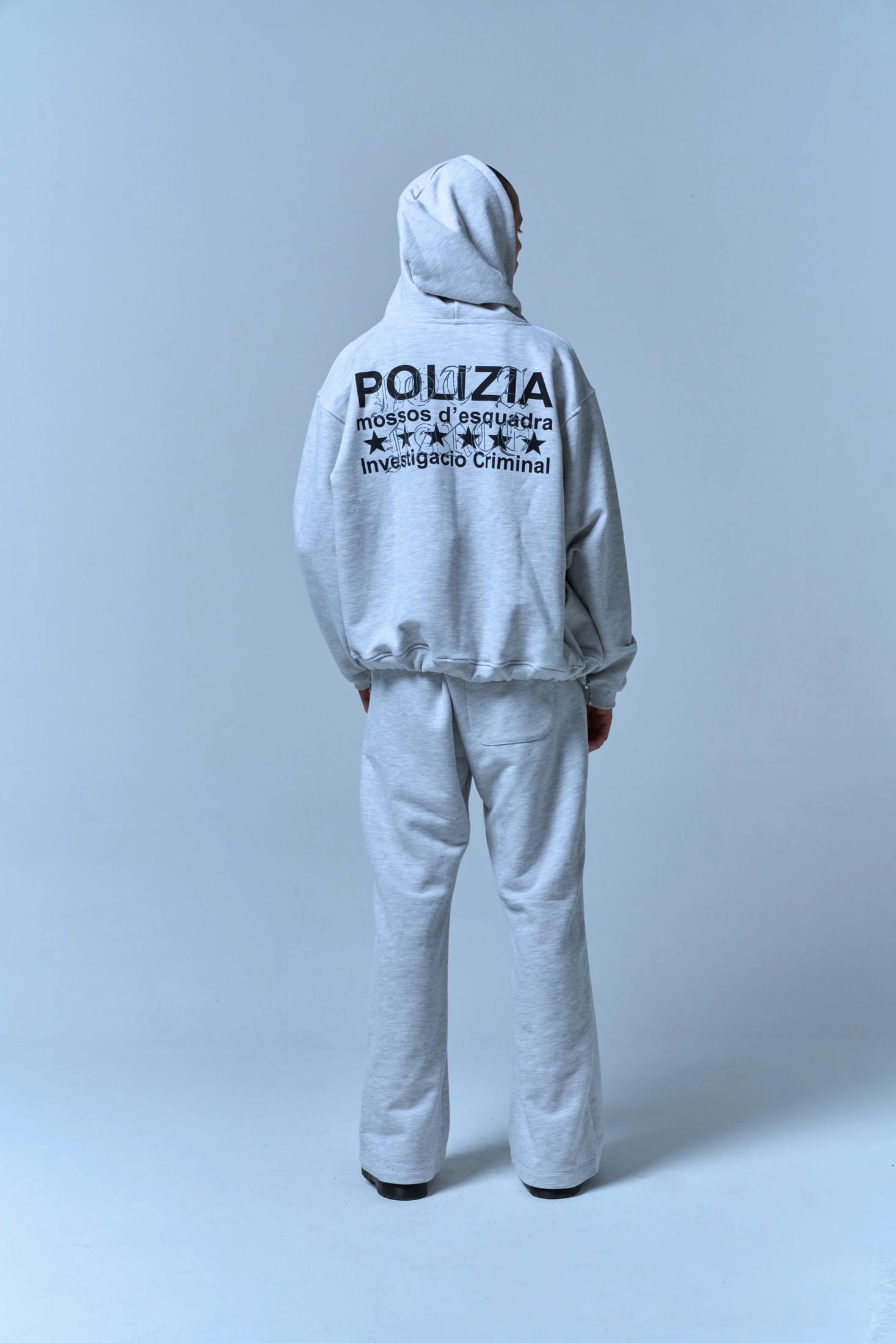 POLIZIA GRAY ZIPPER HOODIE - imagen 3