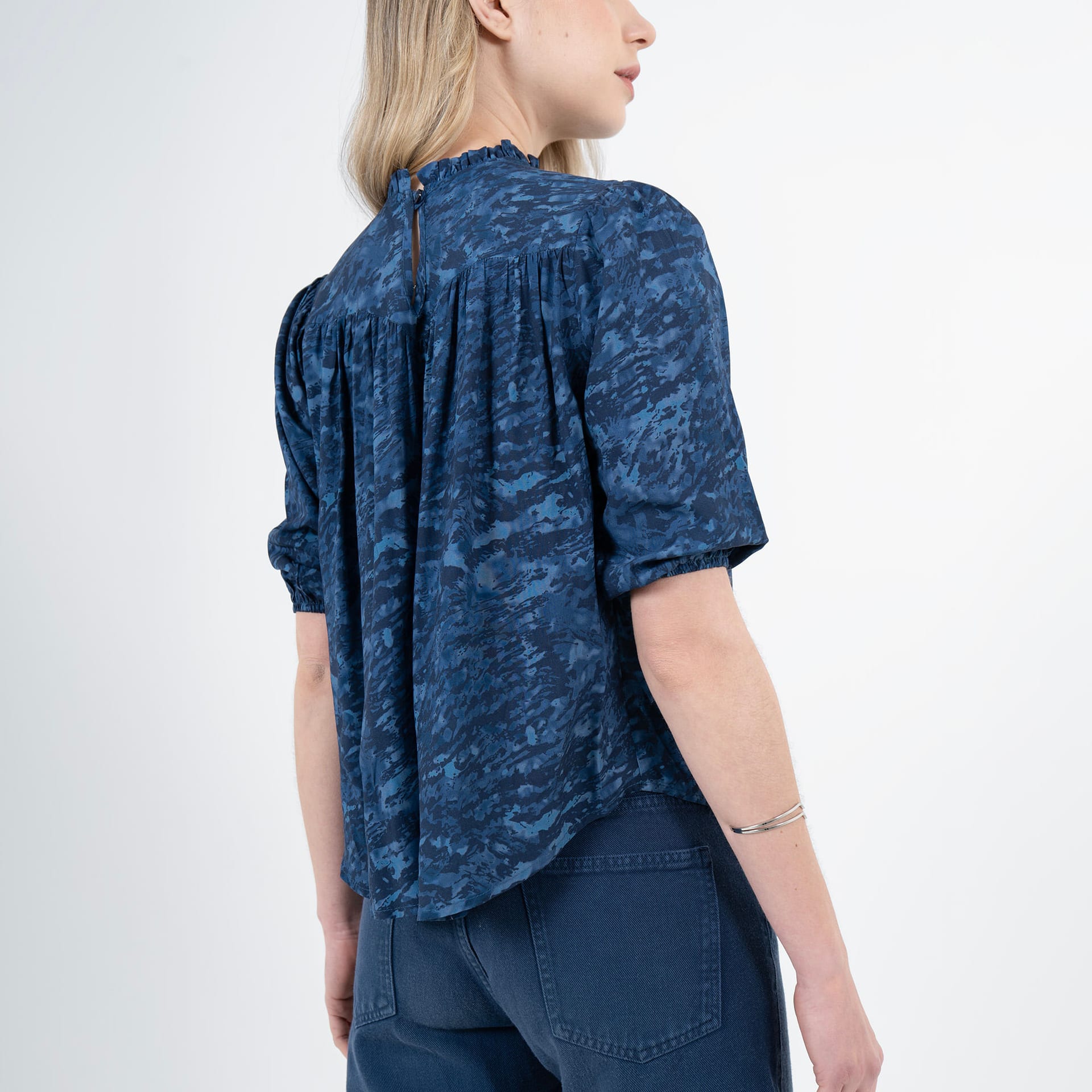 Blusa Cuello Alto Manga Corta - imagen 5